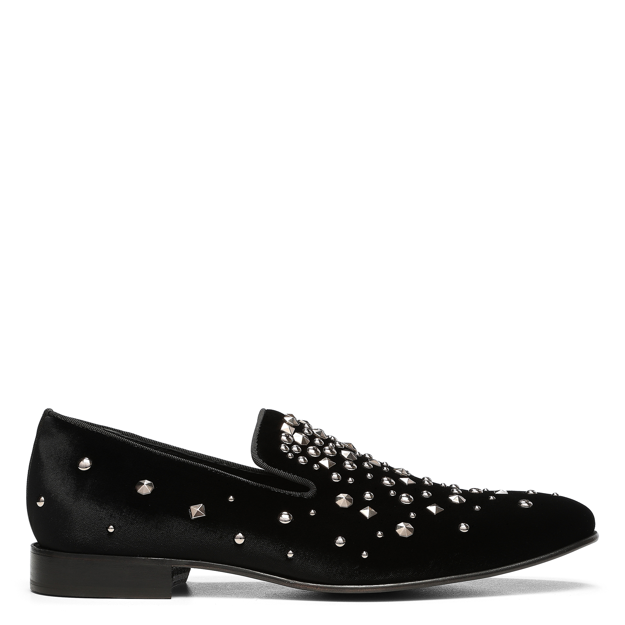 Donald Pliner Men Spencer Black Velvet Stud Dress In Black Velvet Stud