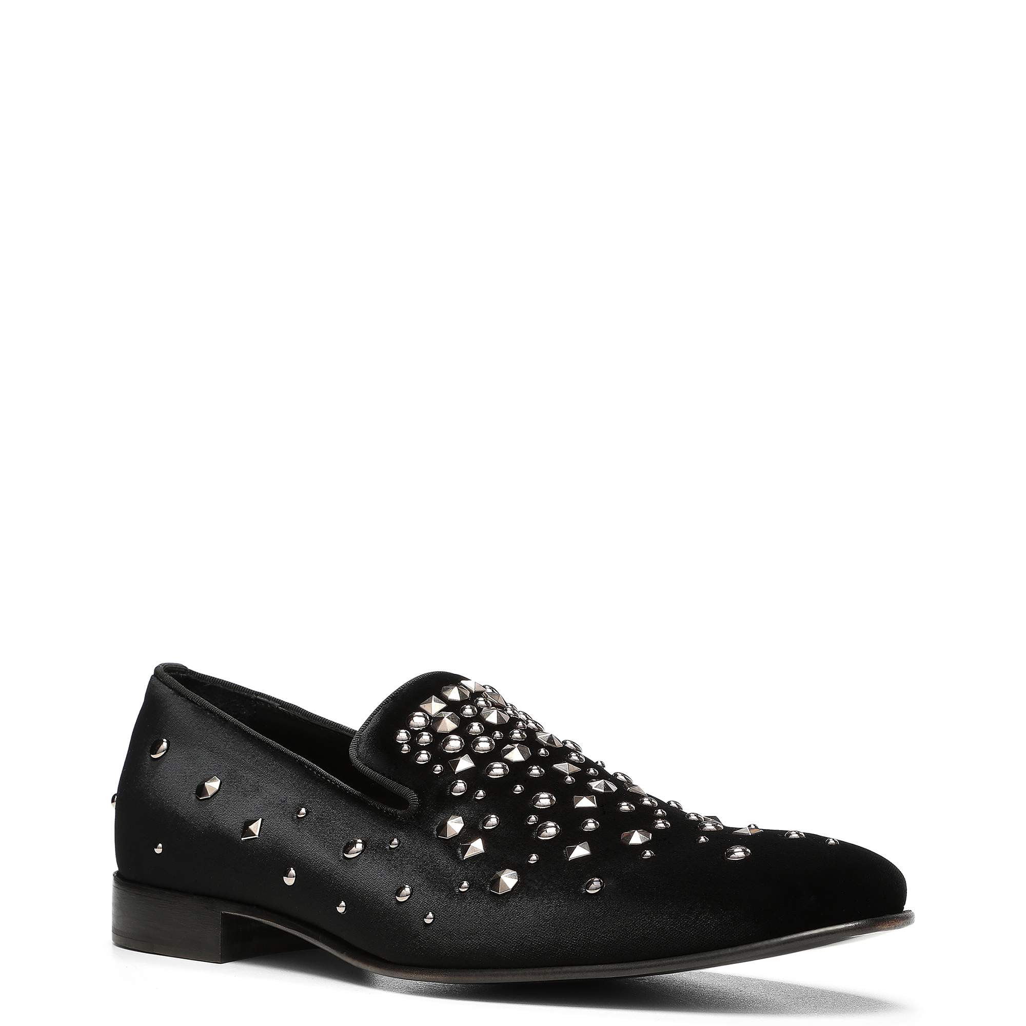 Donald Pliner Men Spencer Black Velvet Stud Dress In Black Velvet Stud