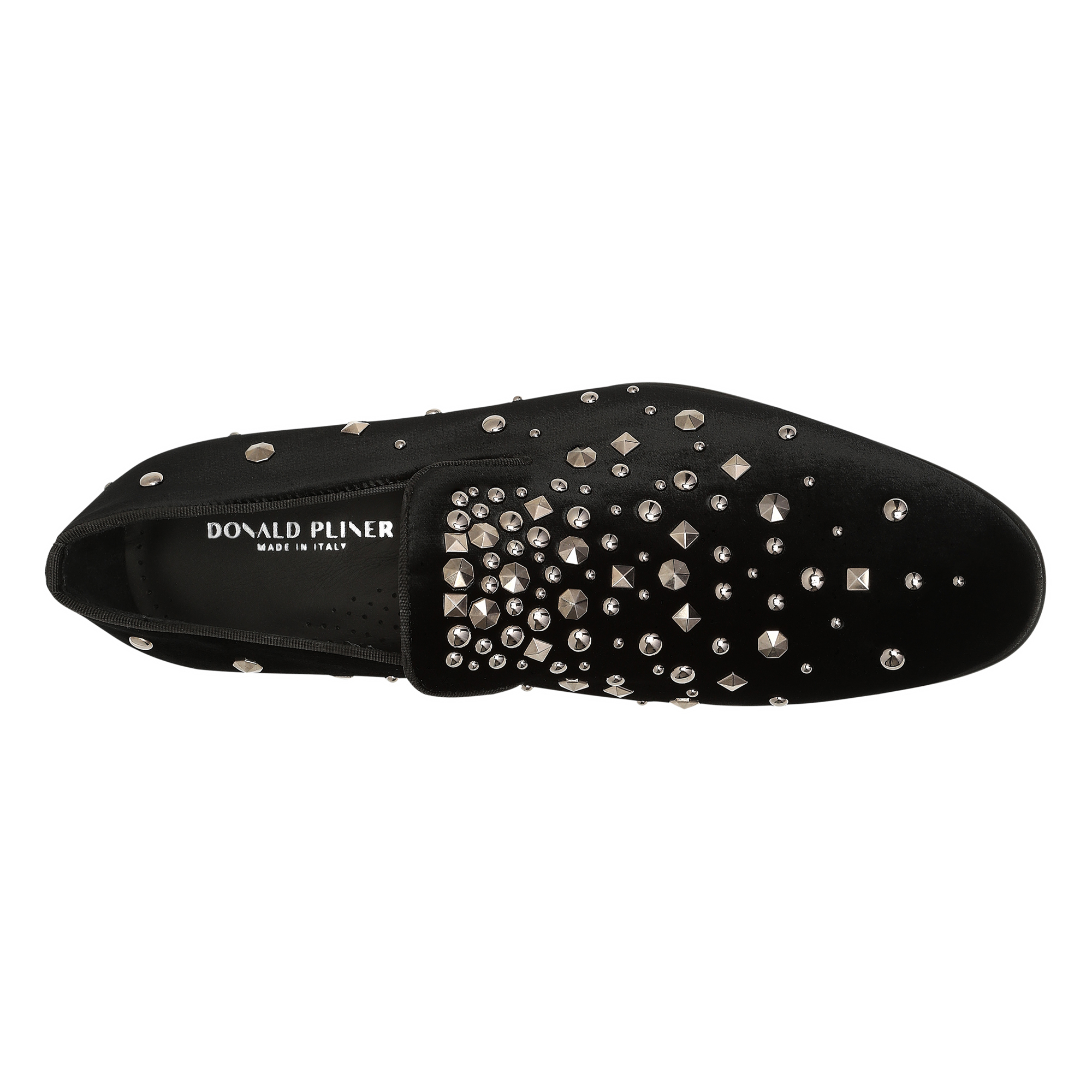 Donald Pliner Men Spencer Black Velvet Stud Dress In Black Velvet Stud