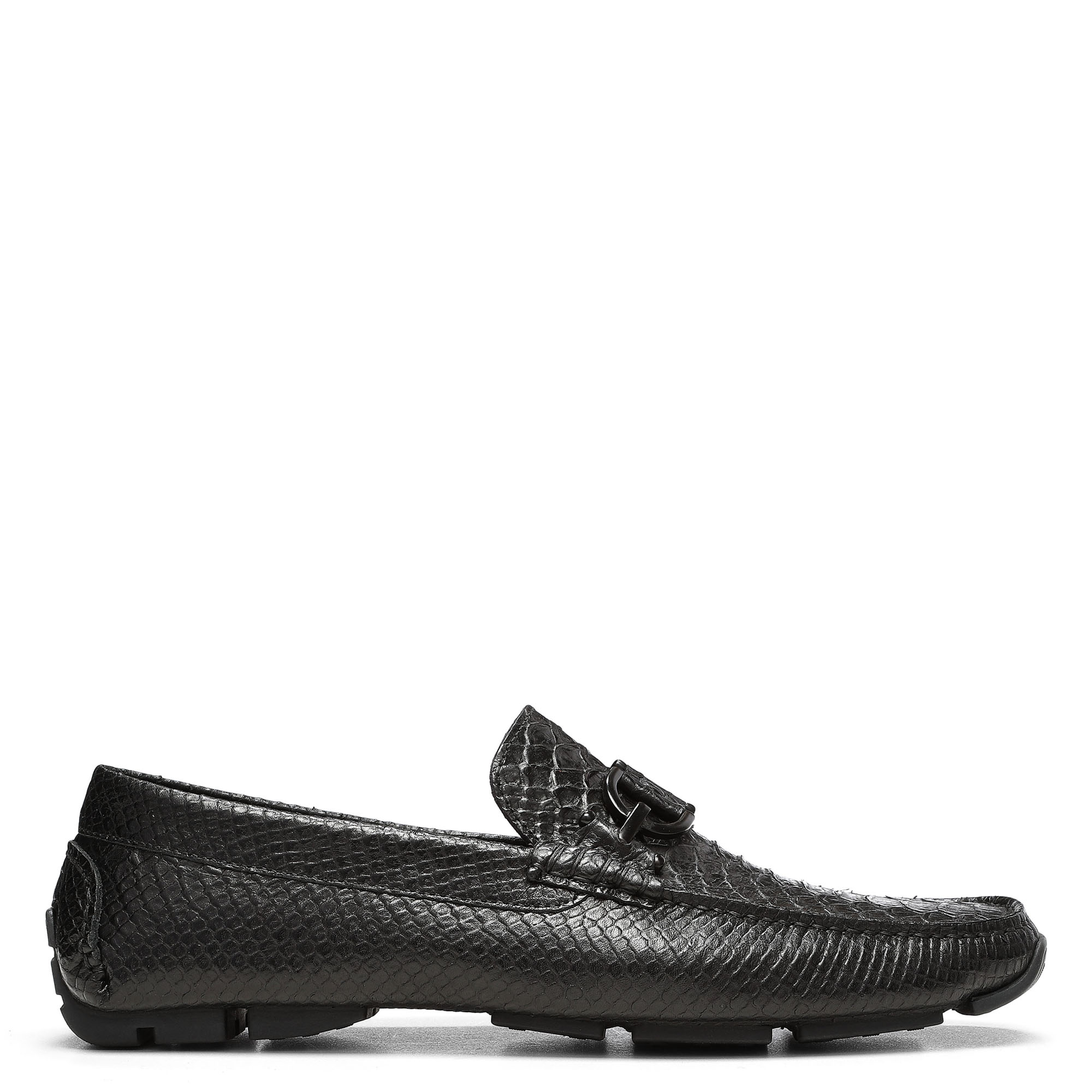 Donald Pliner Donnie Snake Embossed Driver In Black | ModeSens