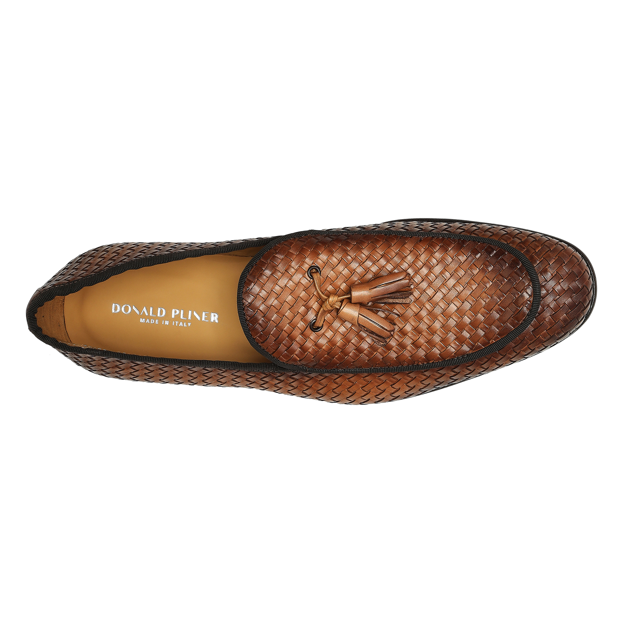 Donald Pliner Spirro Woven Tassel Loafer In Cognac