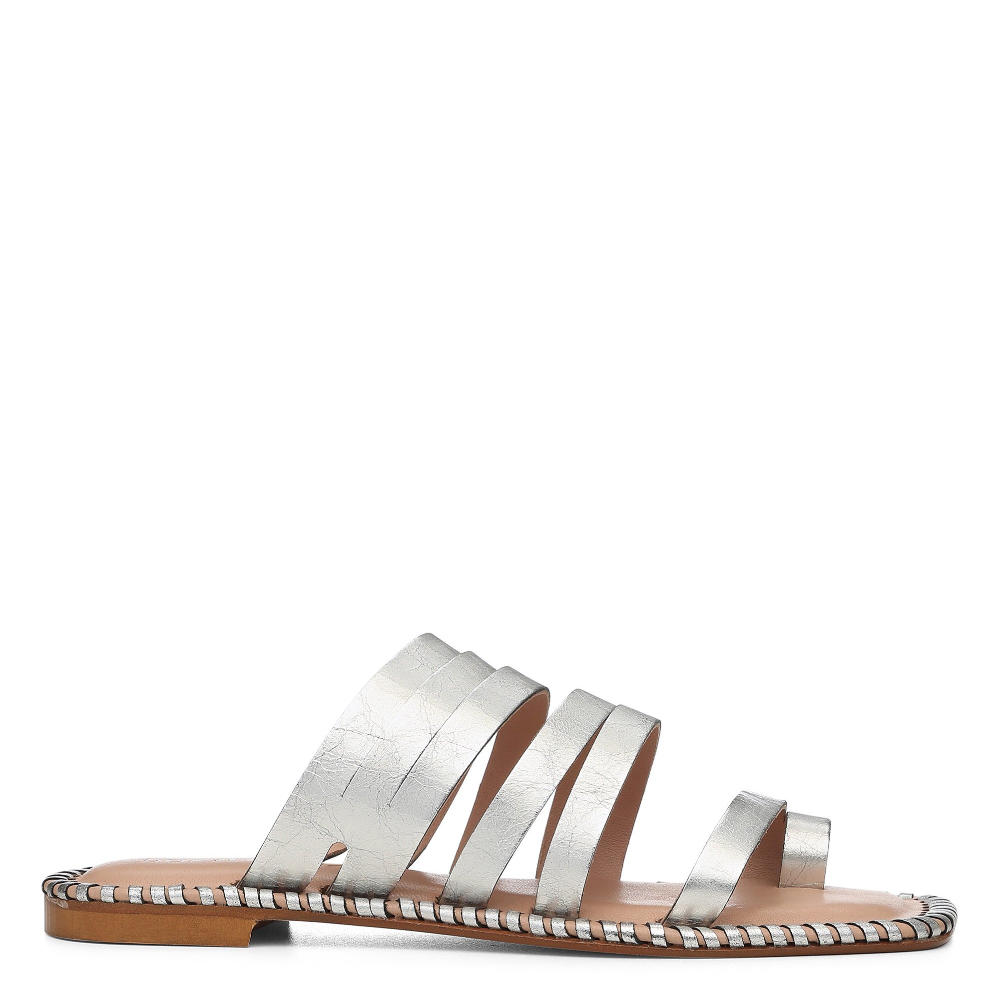 Donald Pliner Emmaline Croc Strappy Sandal In Silver