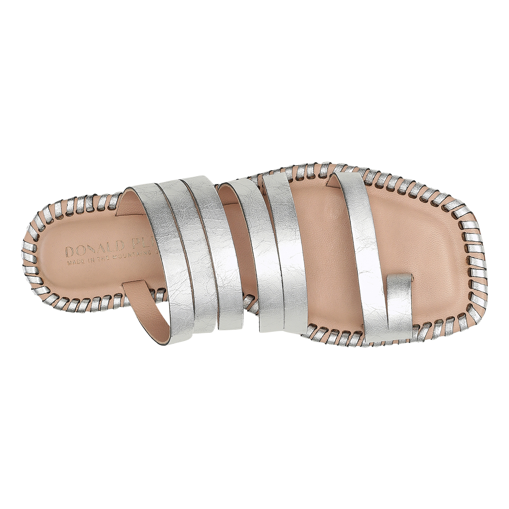 Donald Pliner Emmaline Croc Strappy Sandal In Silver