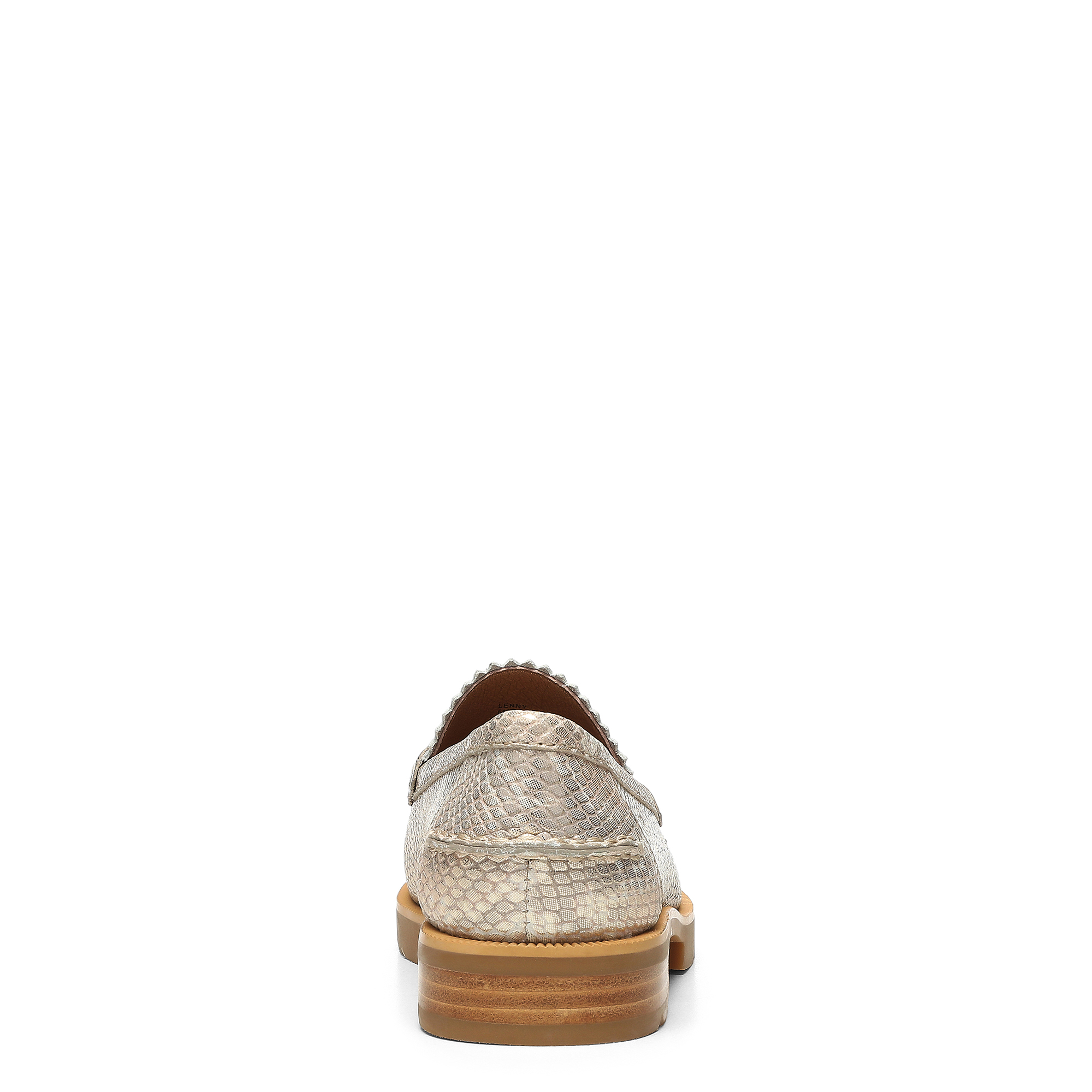 Donald Pliner Lenny Tassel Snake Embossed Loafer In Pale Gold