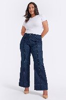 【mnem】Cut pin tuck wide denim High Rise Pintuck Wide Leg Jean at Seven7 Jeans