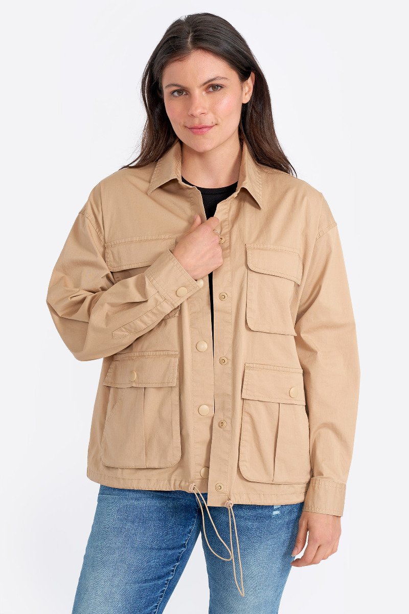 Seven7 Ladies Stretch Comfortable Collared Button Up Denim