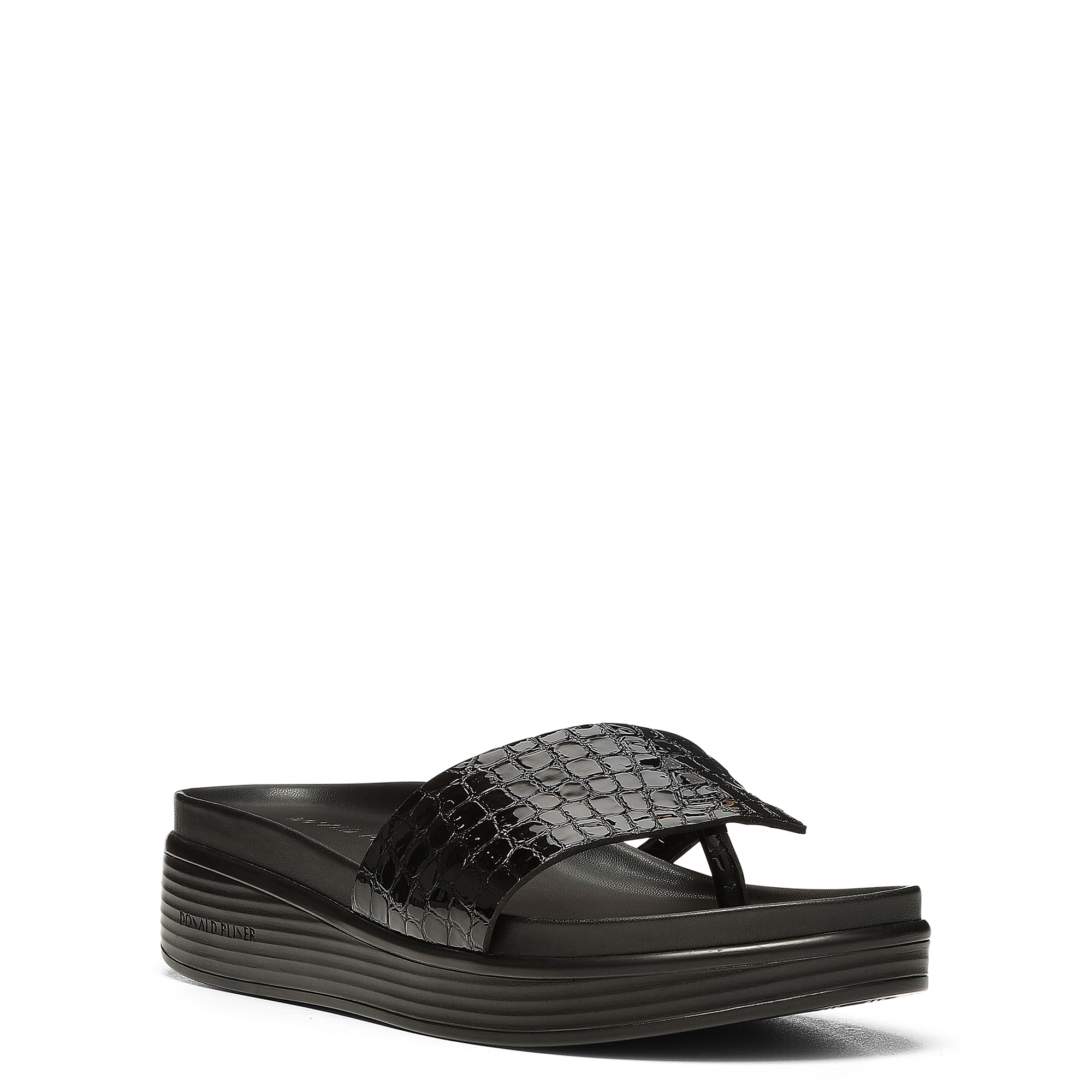 Donald Pliner Women Fifi Black Croco Casual In Black Croco