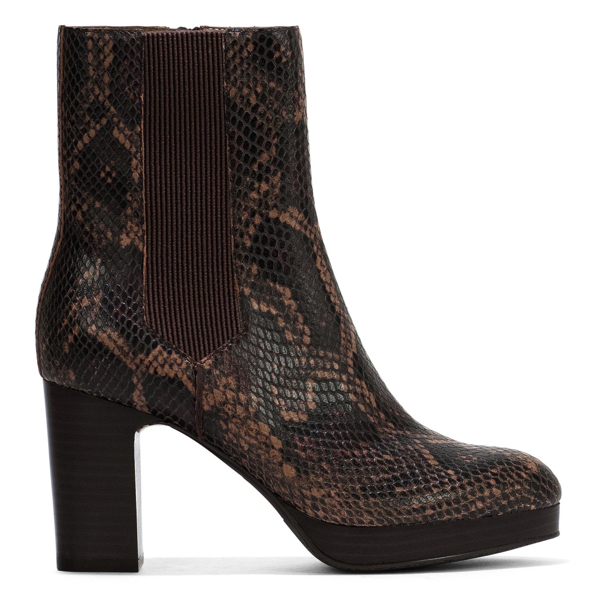 Donald Pliner Zelda Snake Embossed Platform Chelsea Boot In Cherry