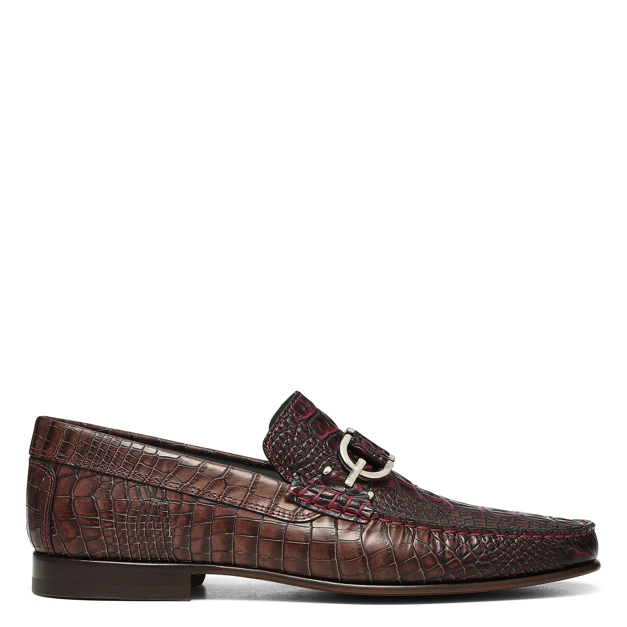 Donald Pliner Men Dacio Cognac Croco Casual In Oxblood Red