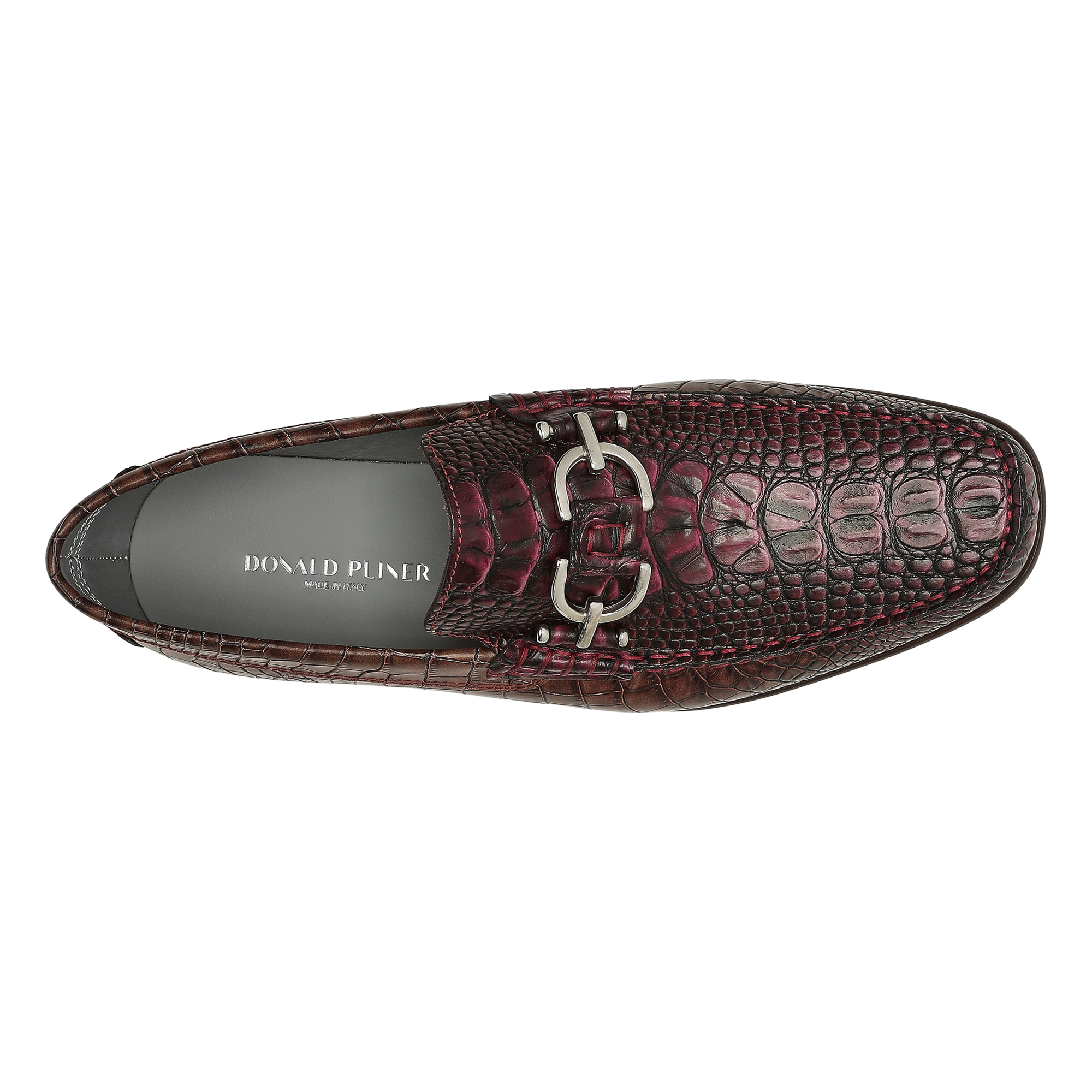 Donald Pliner Men Dacio Cognac Croco Casual In Oxblood Red