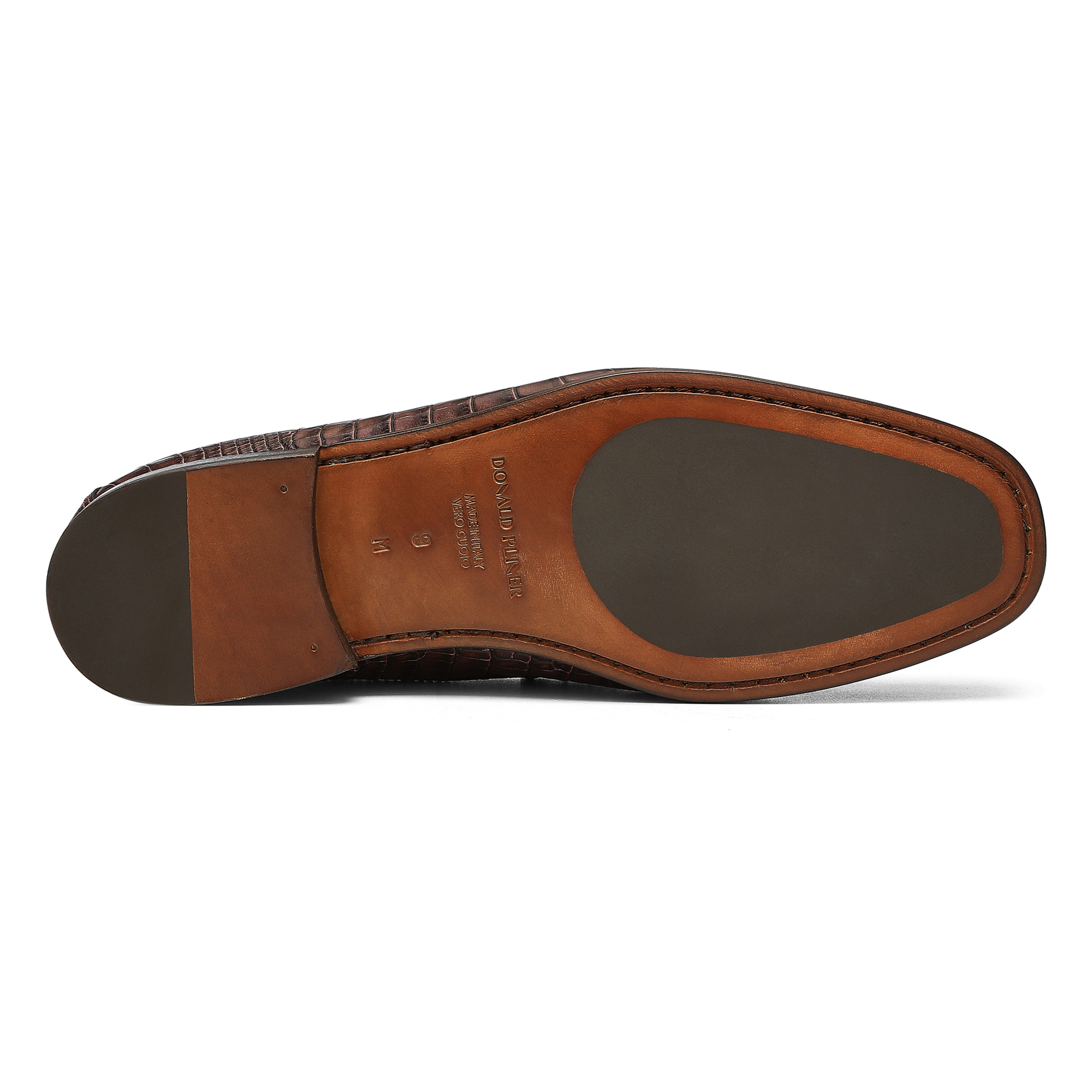 Donald Pliner Men Dacio Cognac Croco Casual In Oxblood Red