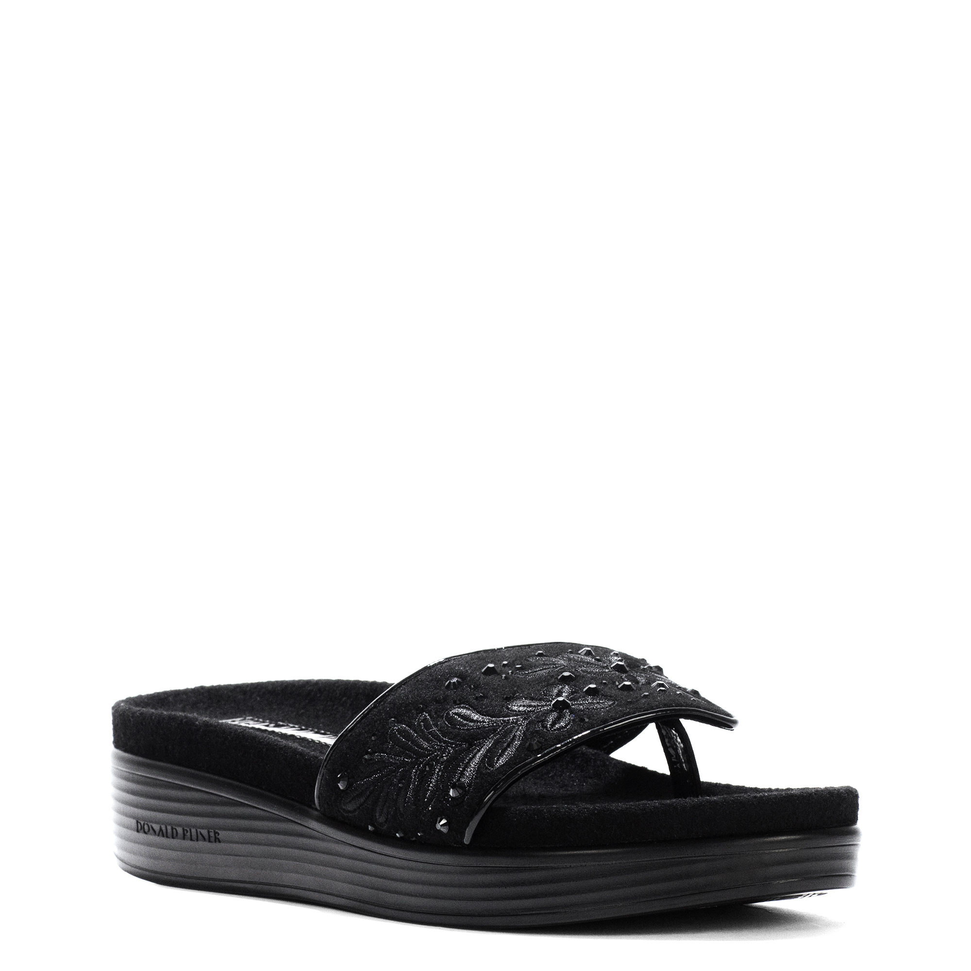 Donald Pliner Women Fifi Black Embellished Casual In Black Embellished