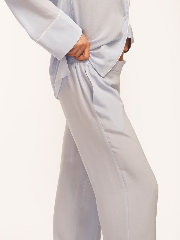 値下げ不可　美品silk linen shantung pajama pants Paradise Found Silk Button-Up Pajamas | Julianna Rae