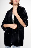 WIRROW　velvet soft jacket black Men's Treated silk-blend velvet jacket | Black | Diesel