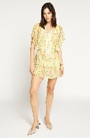 chinese dress ladies Bardot Jovie Babydoll Mini Dress in Lemon – TrenLend main image 0