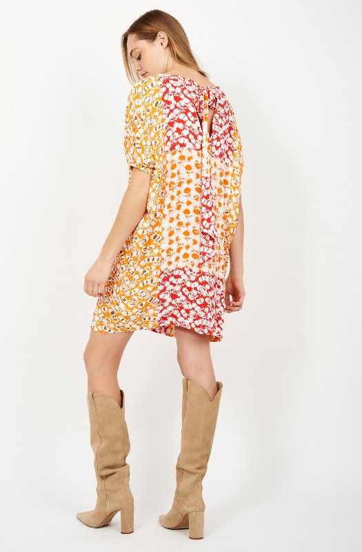 chinese dress ladies Bardot Jovie Babydoll Mini Dress in Lemon – TrenLend main image 1