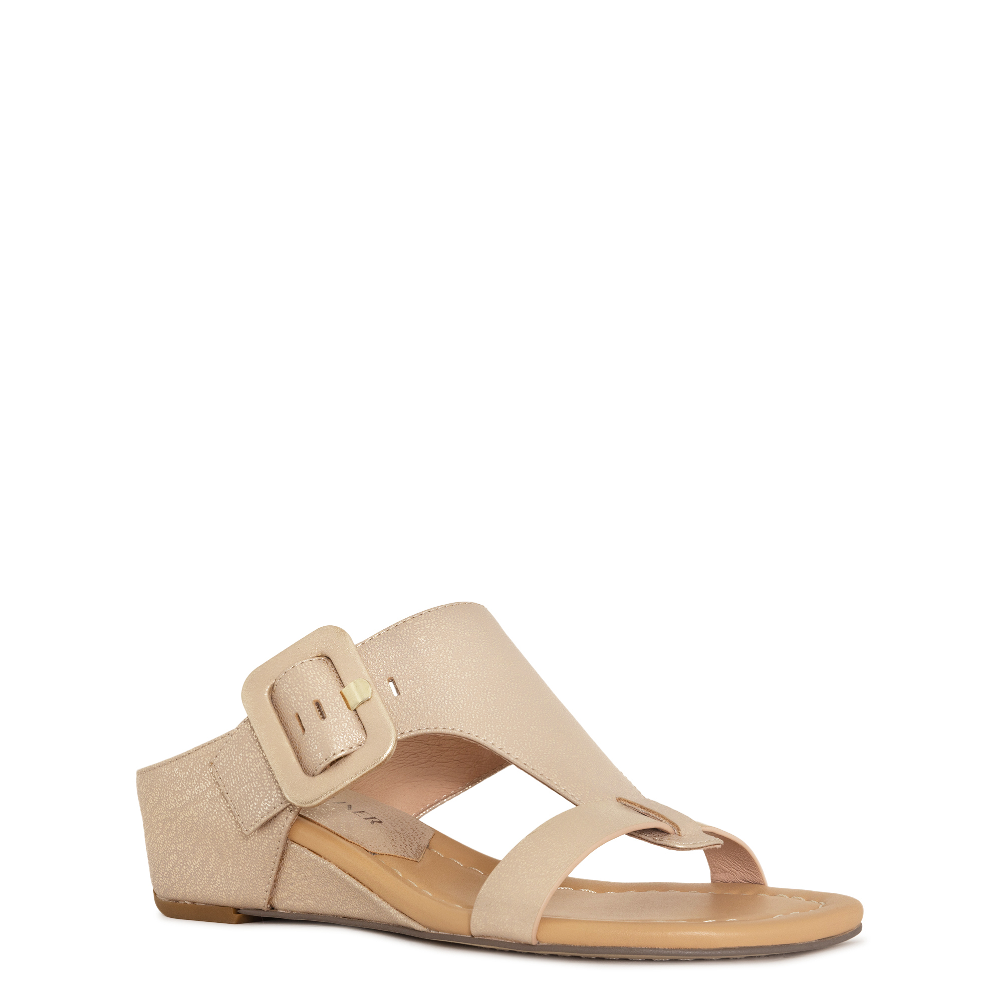 Donald Pliner Ofelia Wedge Sandal In Pale Gold In Pale Gold