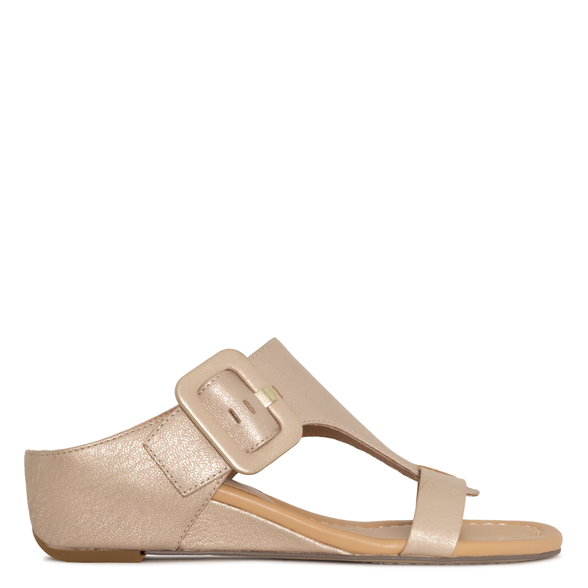 Donald Pliner Ofelia Wedge Sandal In Pale Gold In Pale Gold