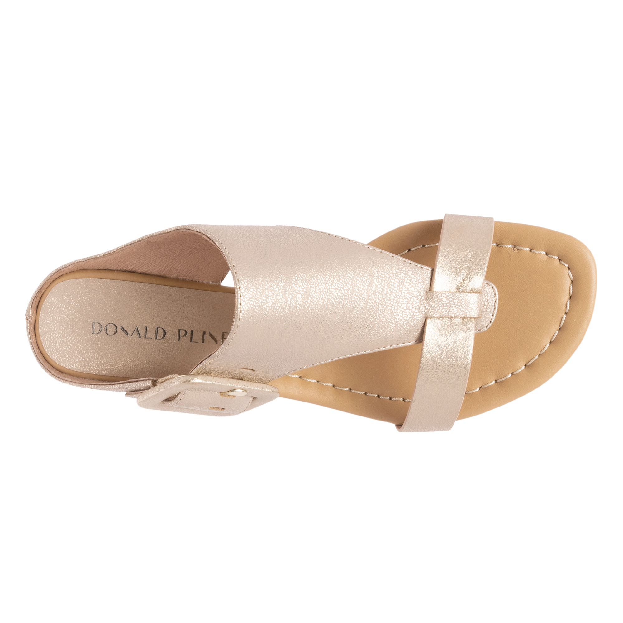 Donald Pliner Ofelia Wedge Sandal In Pale Gold In Pale Gold