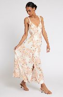 パーティードレス Baroque print Midi Dress ELIZA Colour Block Twisted Midi Dress In Pink & Papaya