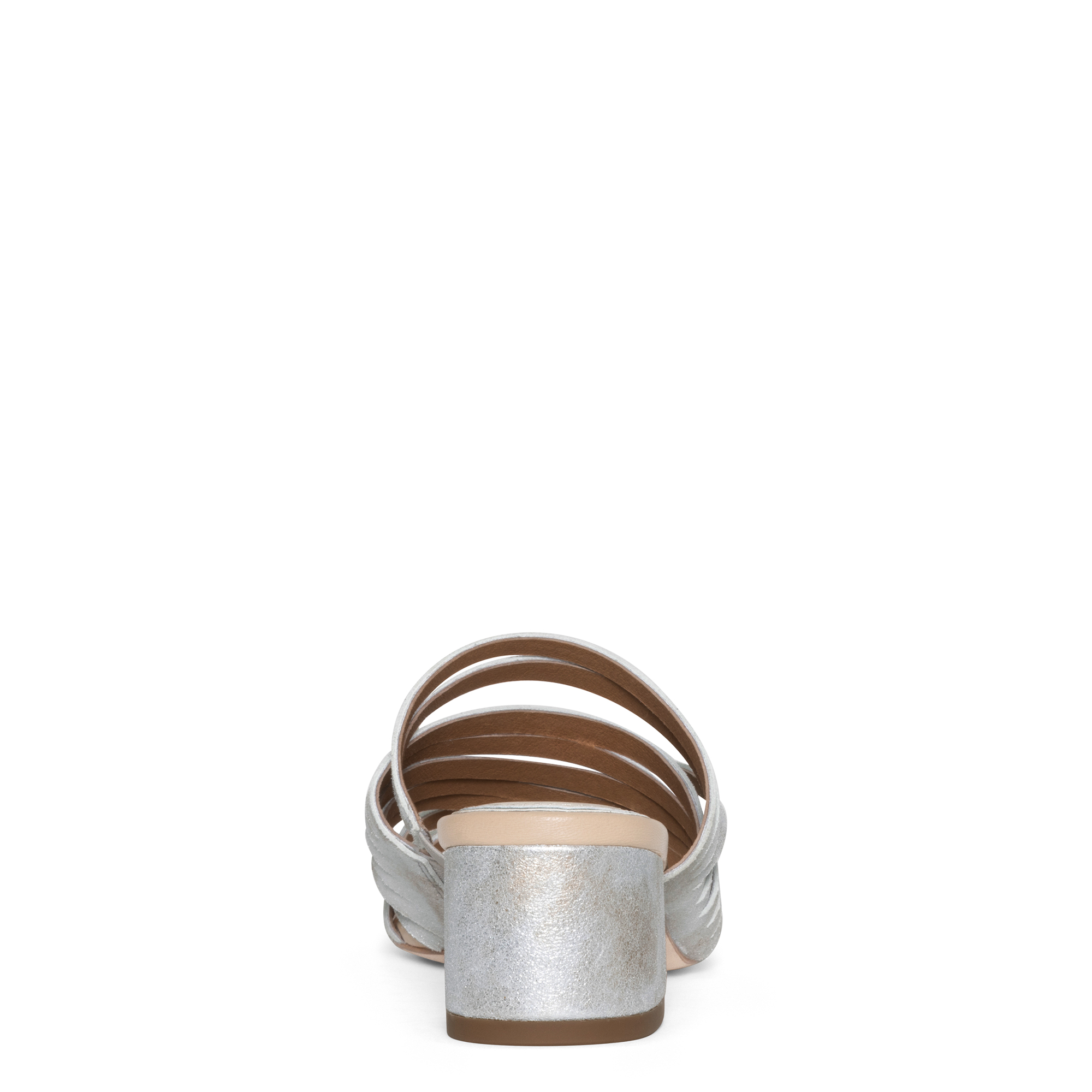 Donald Pliner Strappy Block Heel Sandal In Silver