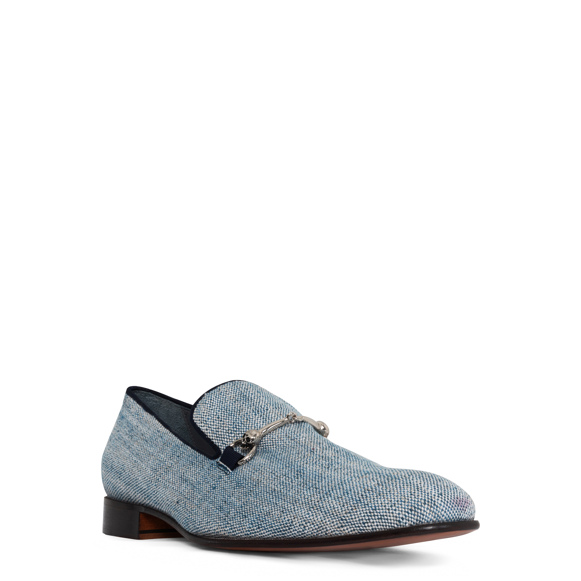 Donald Pliner Skull Bit Loafer In Denim