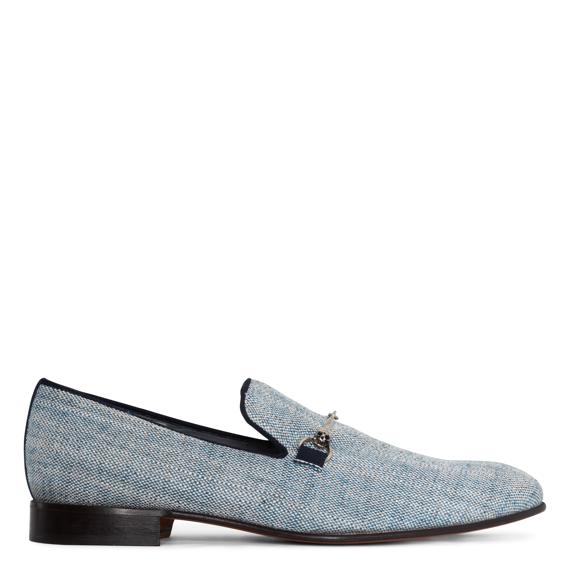 Donald Pliner Skull Bit Loafer In Denim