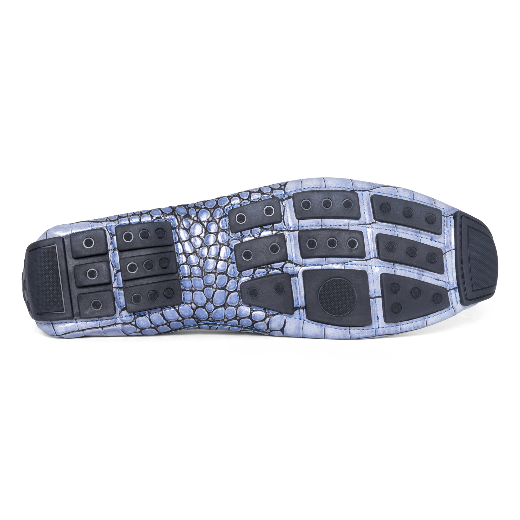 Donald Pliner Men Dacio Driver Ocean Blue Croco Casual In Ocean Blue Croco