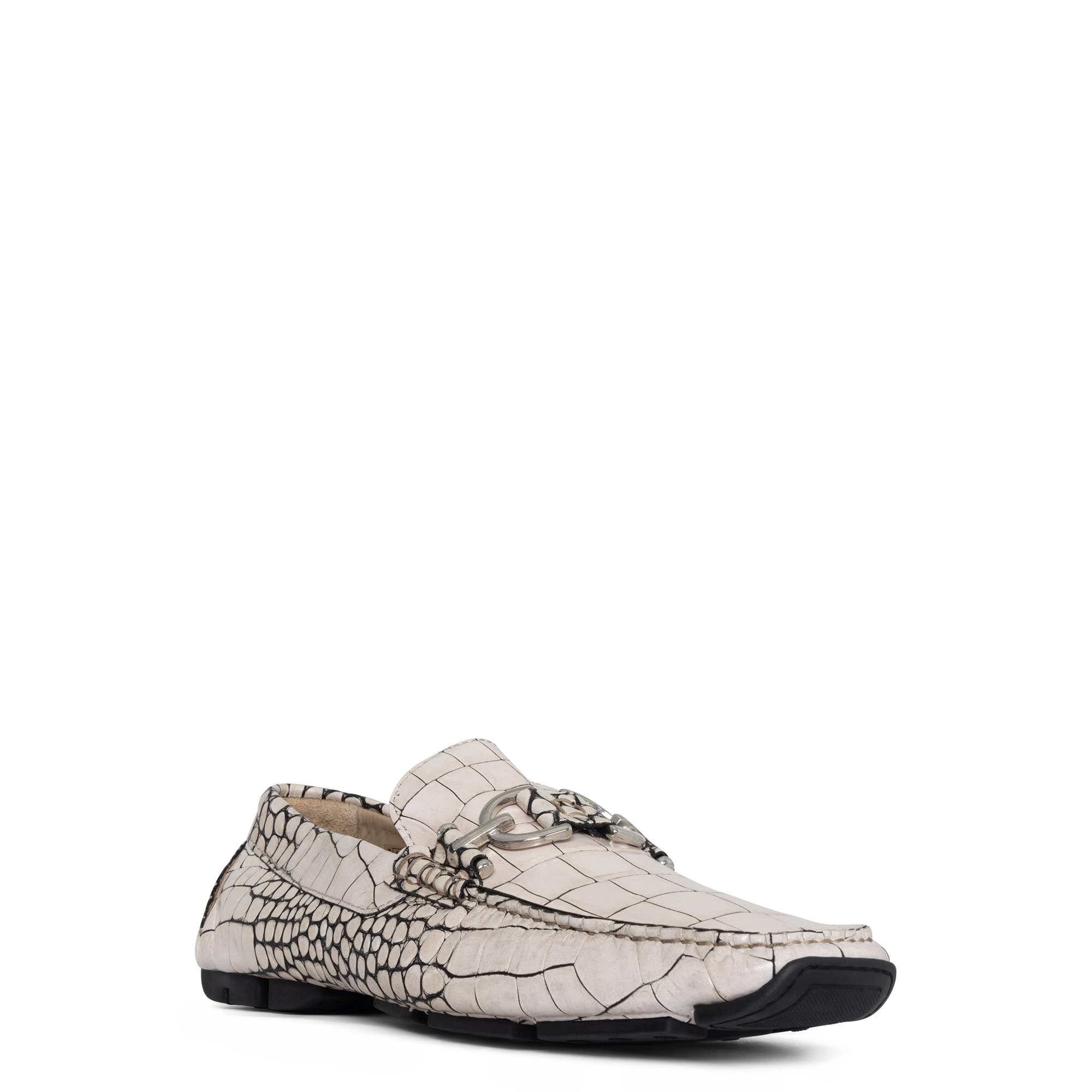 Donald Pliner Men Dacio Driver Grey Croco Casual In Grey Croco