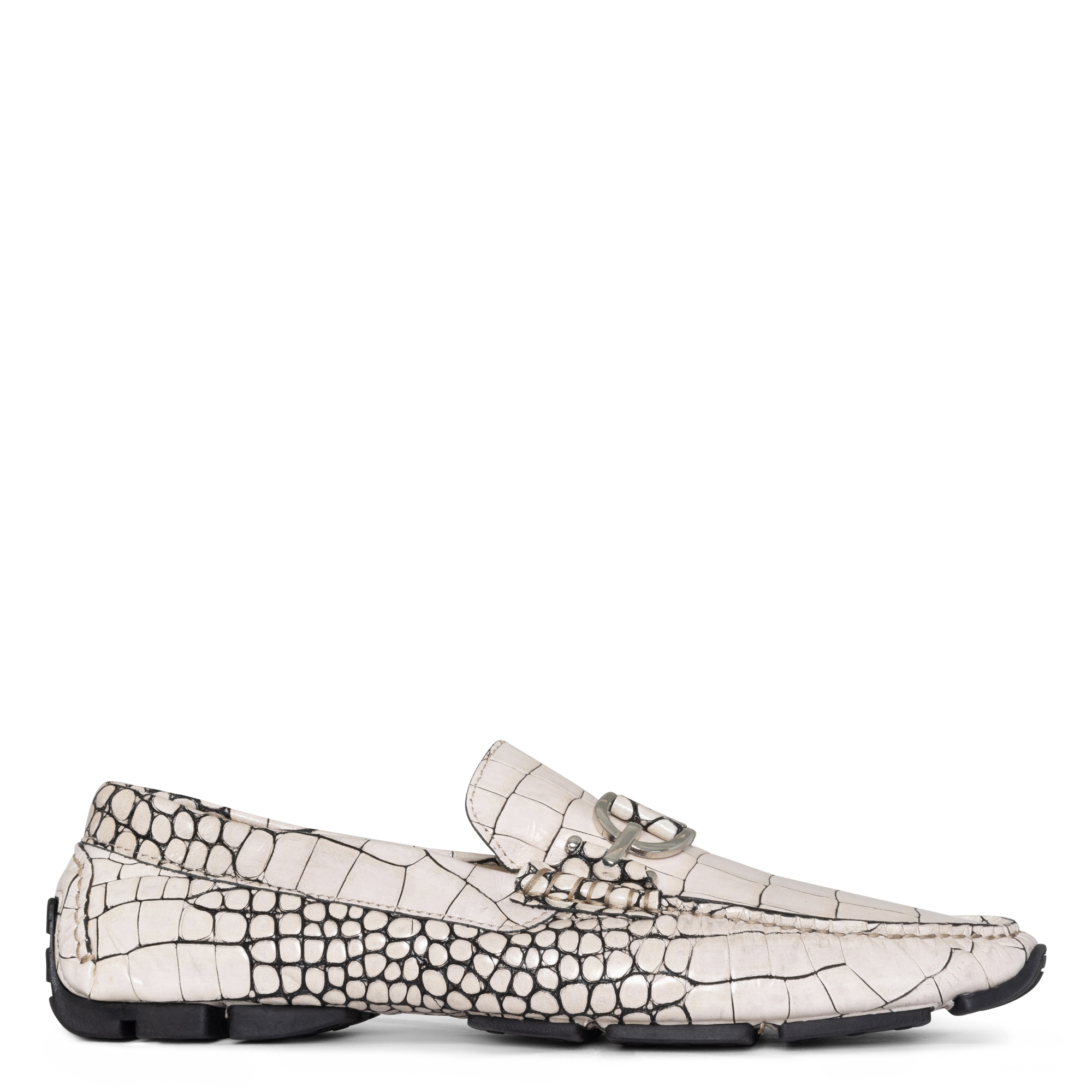 Donald Pliner Men Dacio Driver Grey Croco Casual In Grey Croco