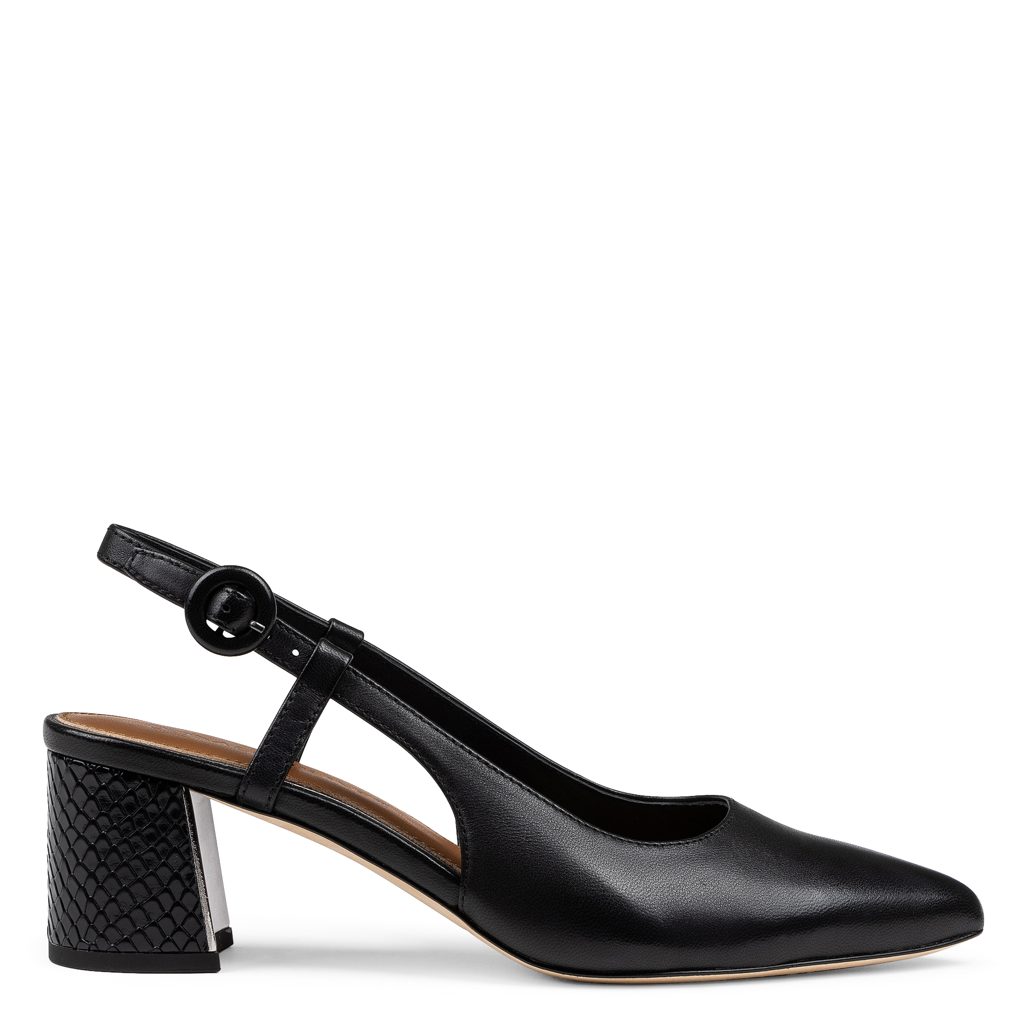 Donald Pliner Song Slingback Pointed Toe Pump In Black Leather