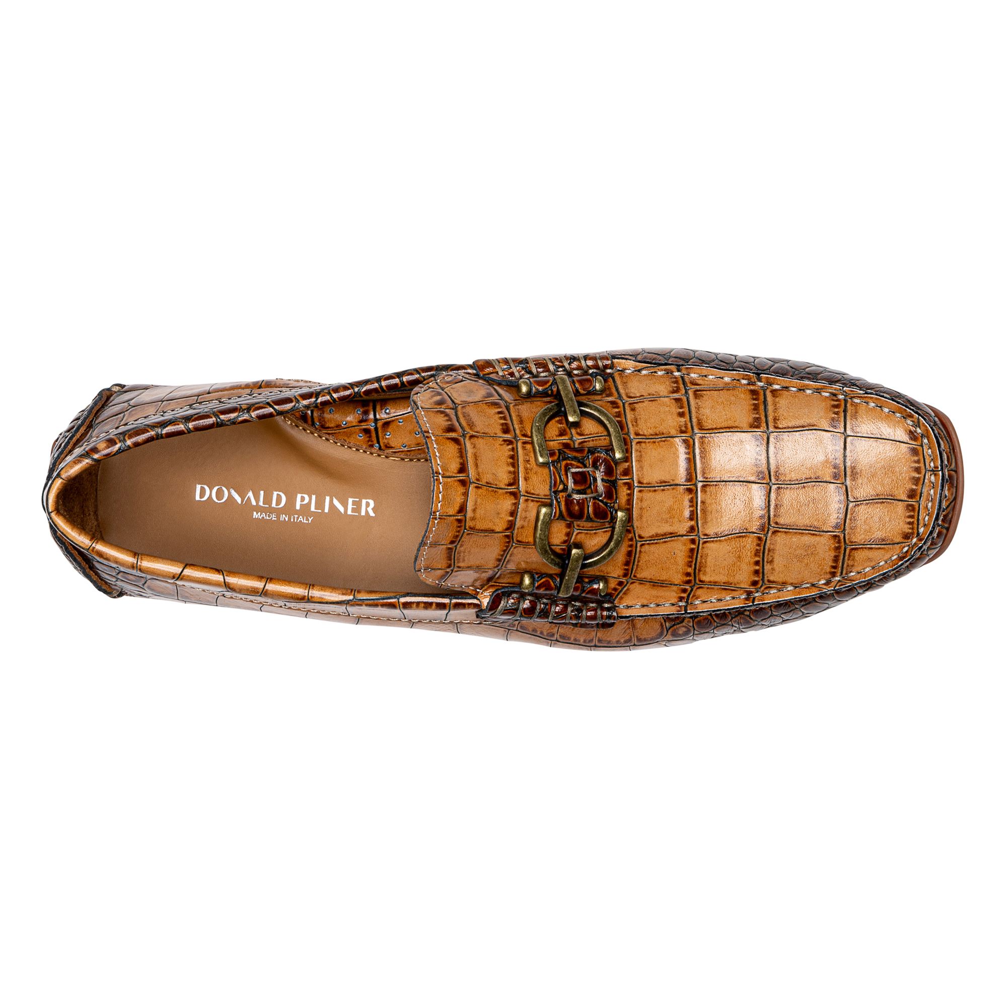 Donald Pliner Men Dacio Driver Cognac Croco Casual In Cognac Croco