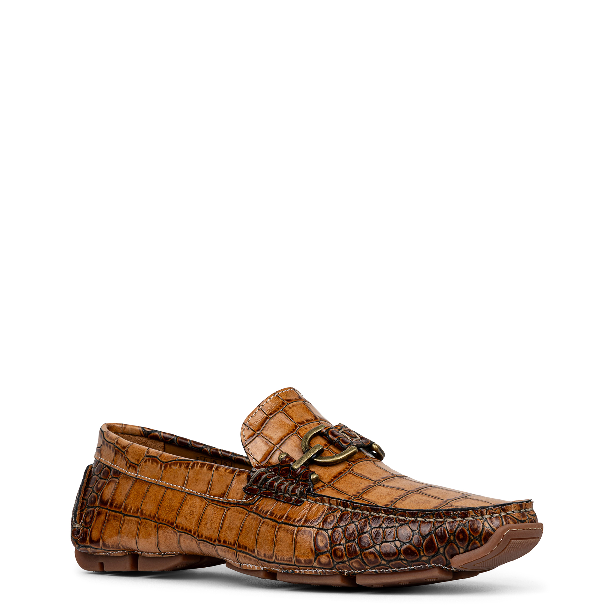 Donald Pliner Men Dacio Driver Cognac Croco Casual In Cognac Croco