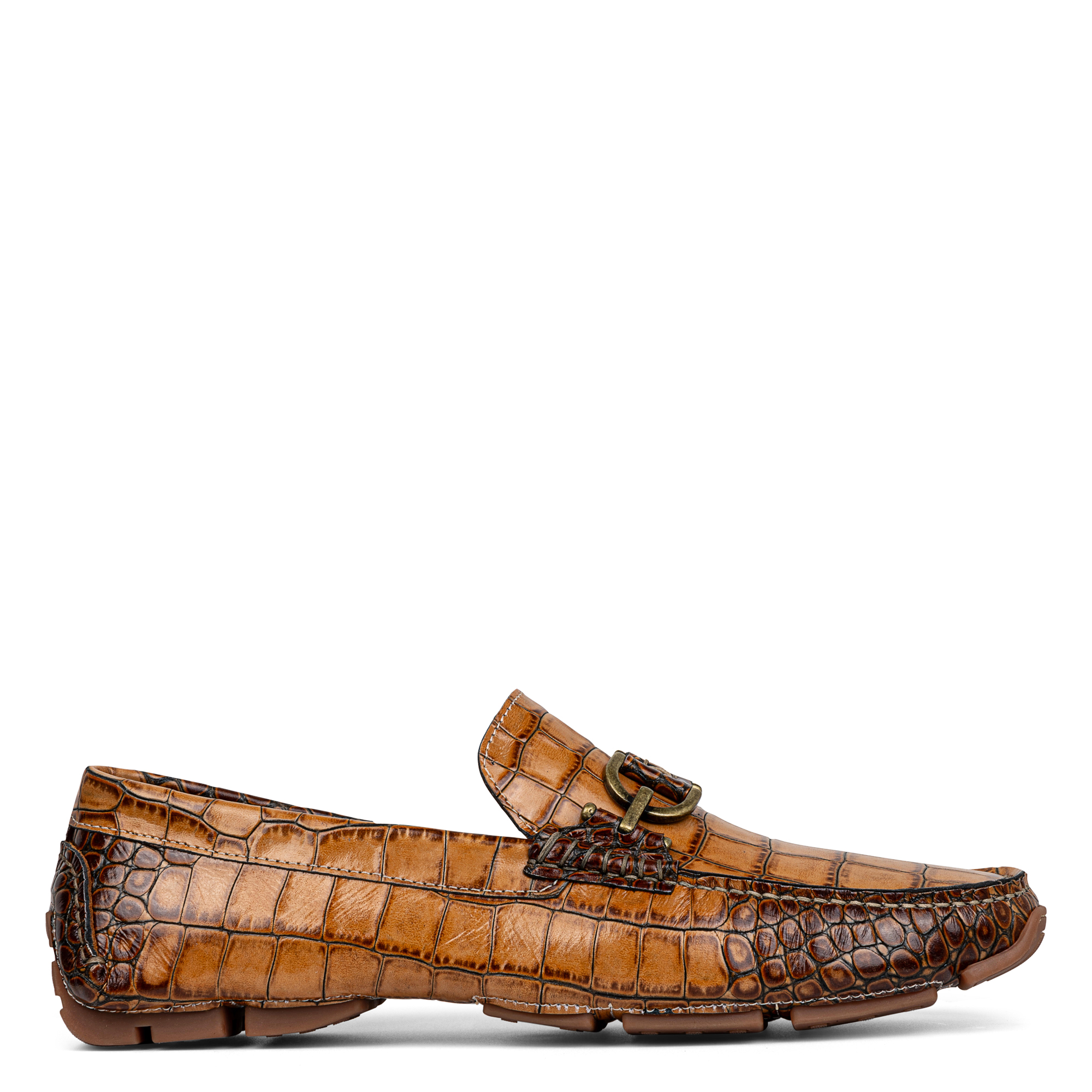 Donald Pliner Men Dacio Driver Cognac Croco Casual In Cognac Croco