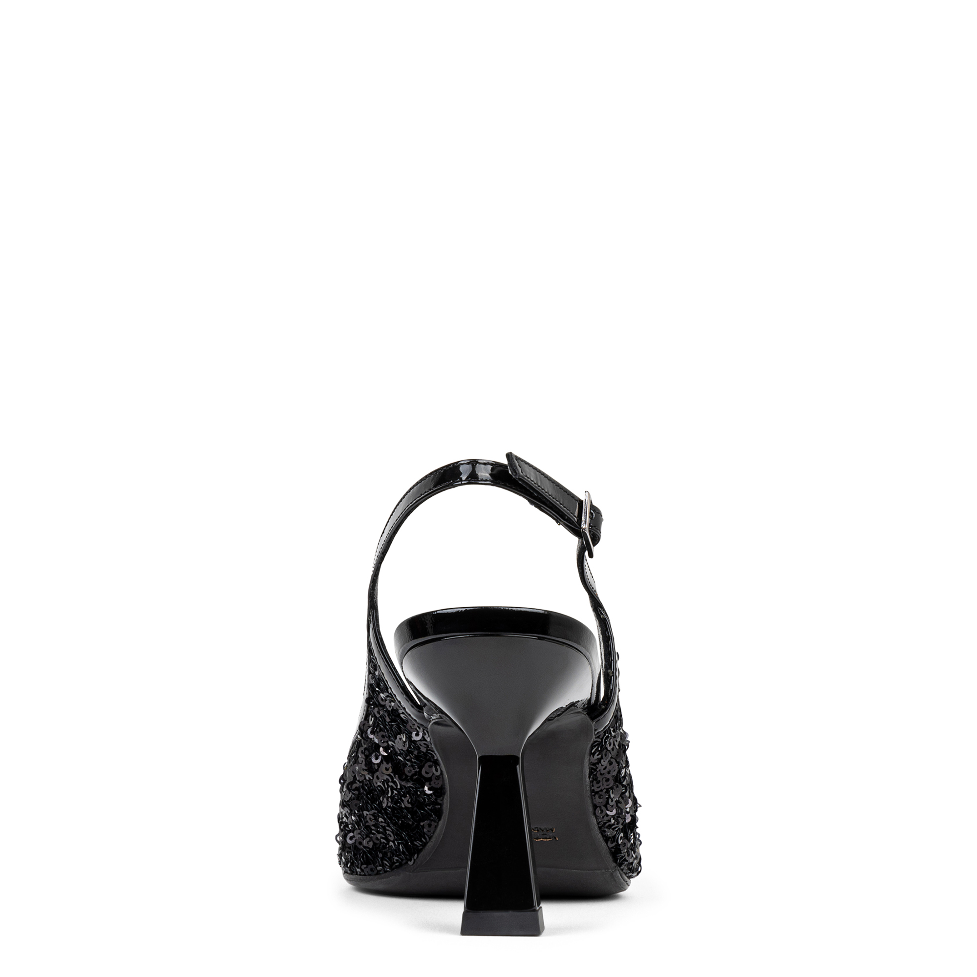 Donald Pliner Sodashi Snakeskin Embossed Pointed Toe Slingback Pump In Black