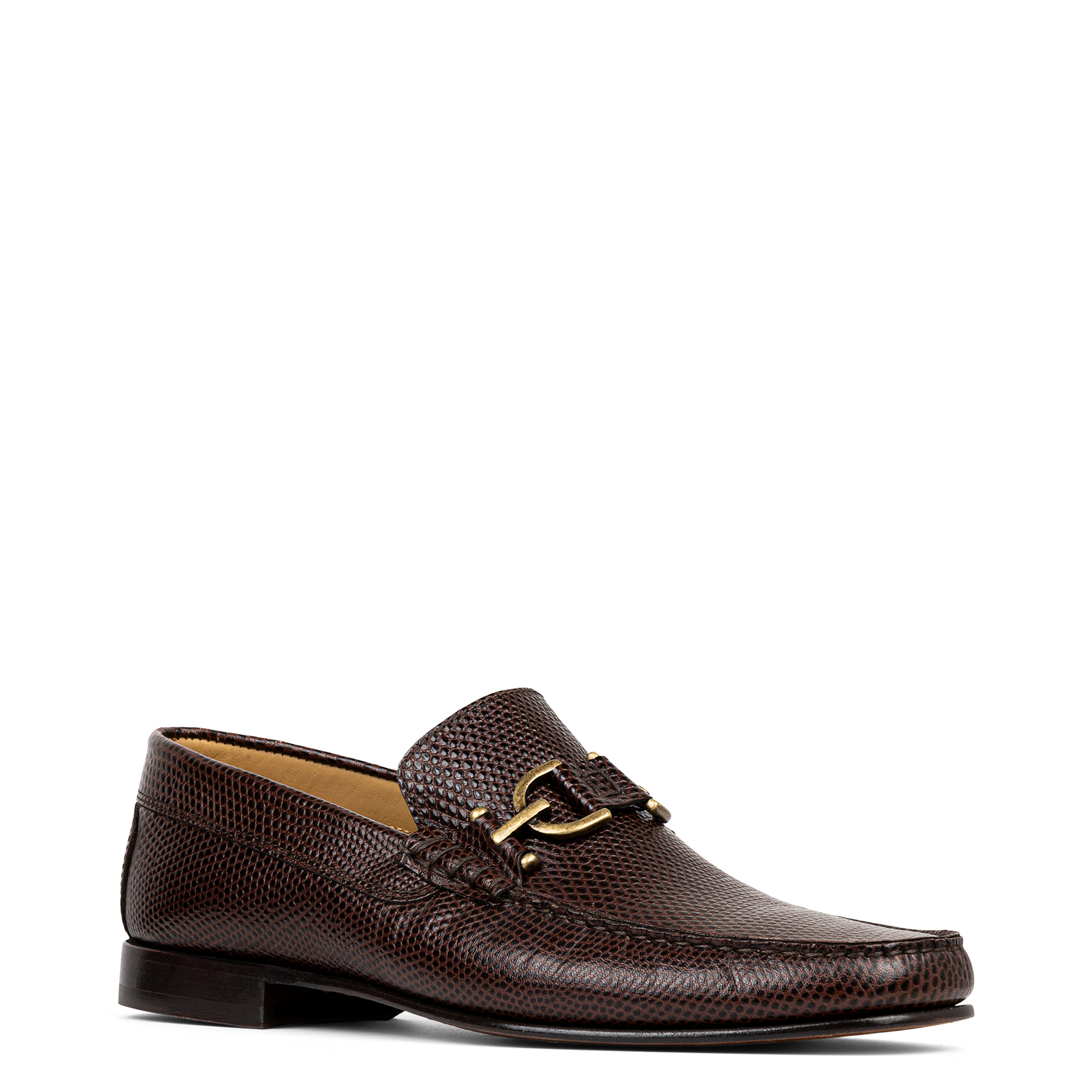 Donald Pliner Men's Dacio Lizard-effect Leather Bit Loafers In Dark Brown Lizard Print