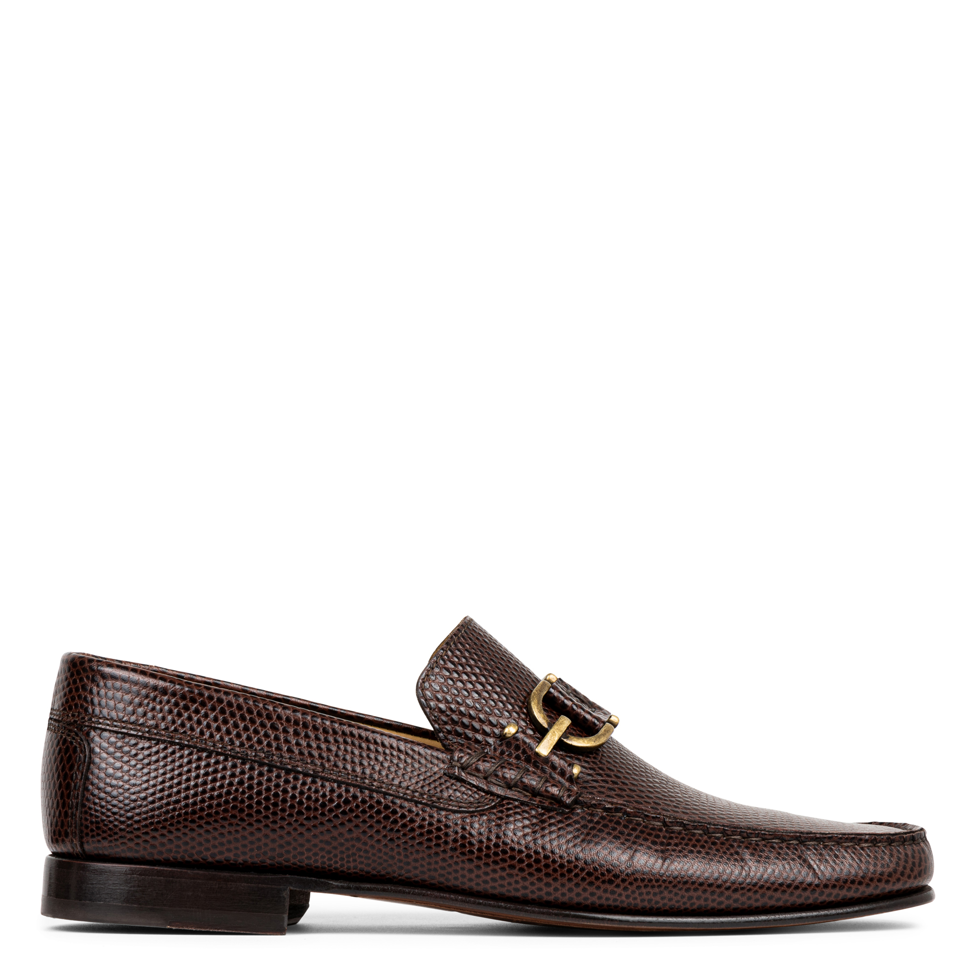 Donald Pliner Men's Dacio Lizard-effect Leather Bit Loafers In Dark Brown Lizard Print
