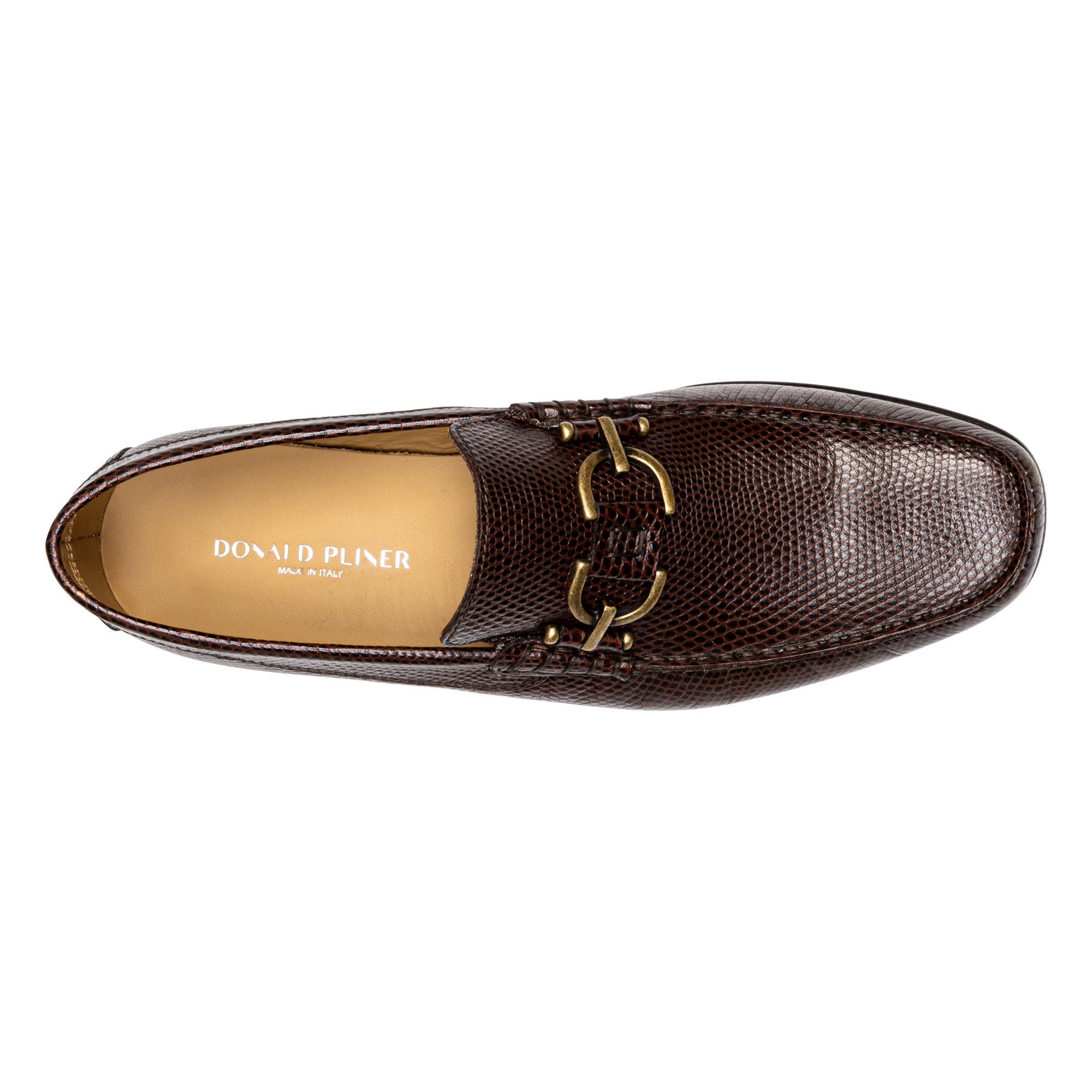 Donald Pliner Men's Dacio Lizard-effect Leather Bit Loafers In Dark Brown Lizard Print