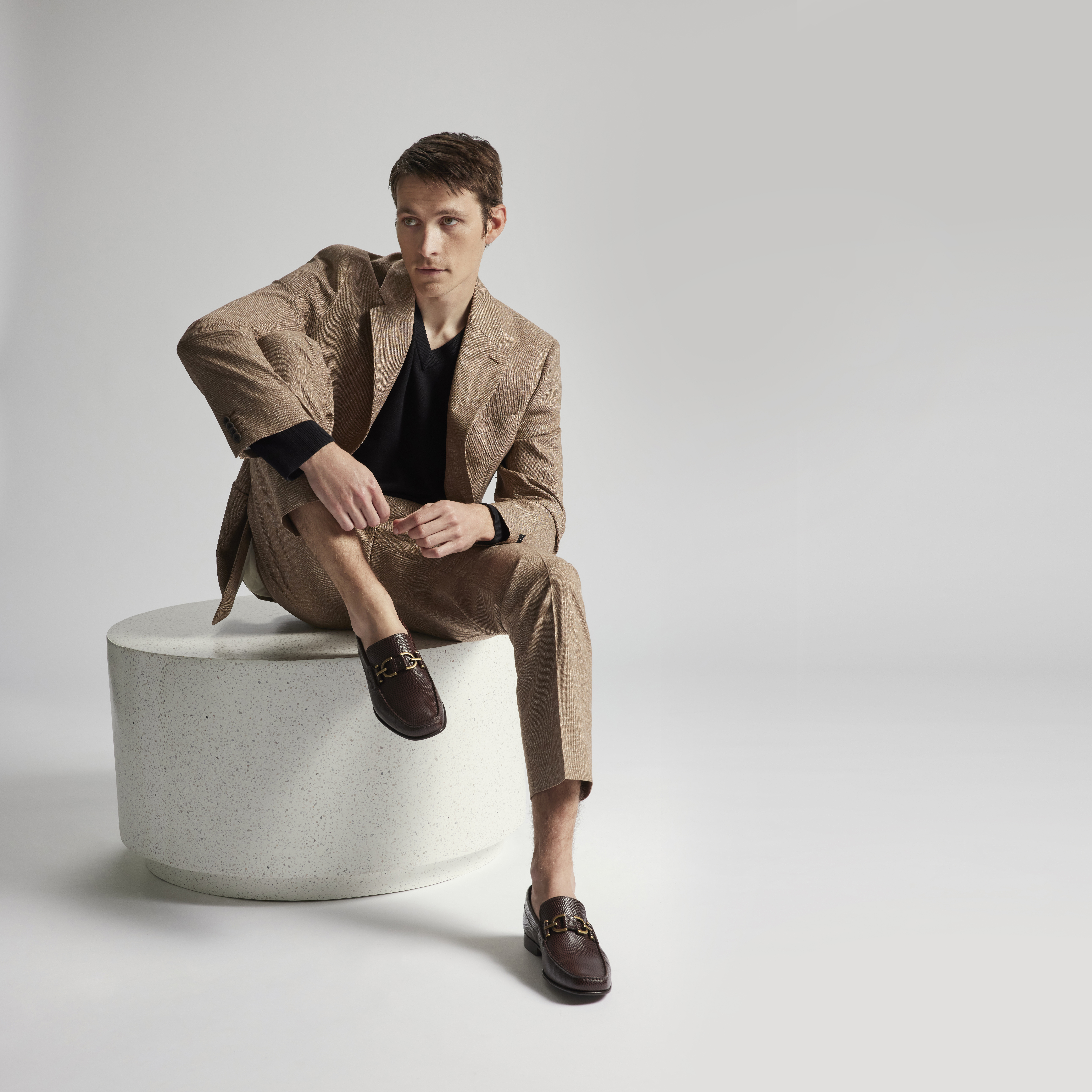 Donald Pliner Dacio Bit Loafer In Whiskey Lizard Print