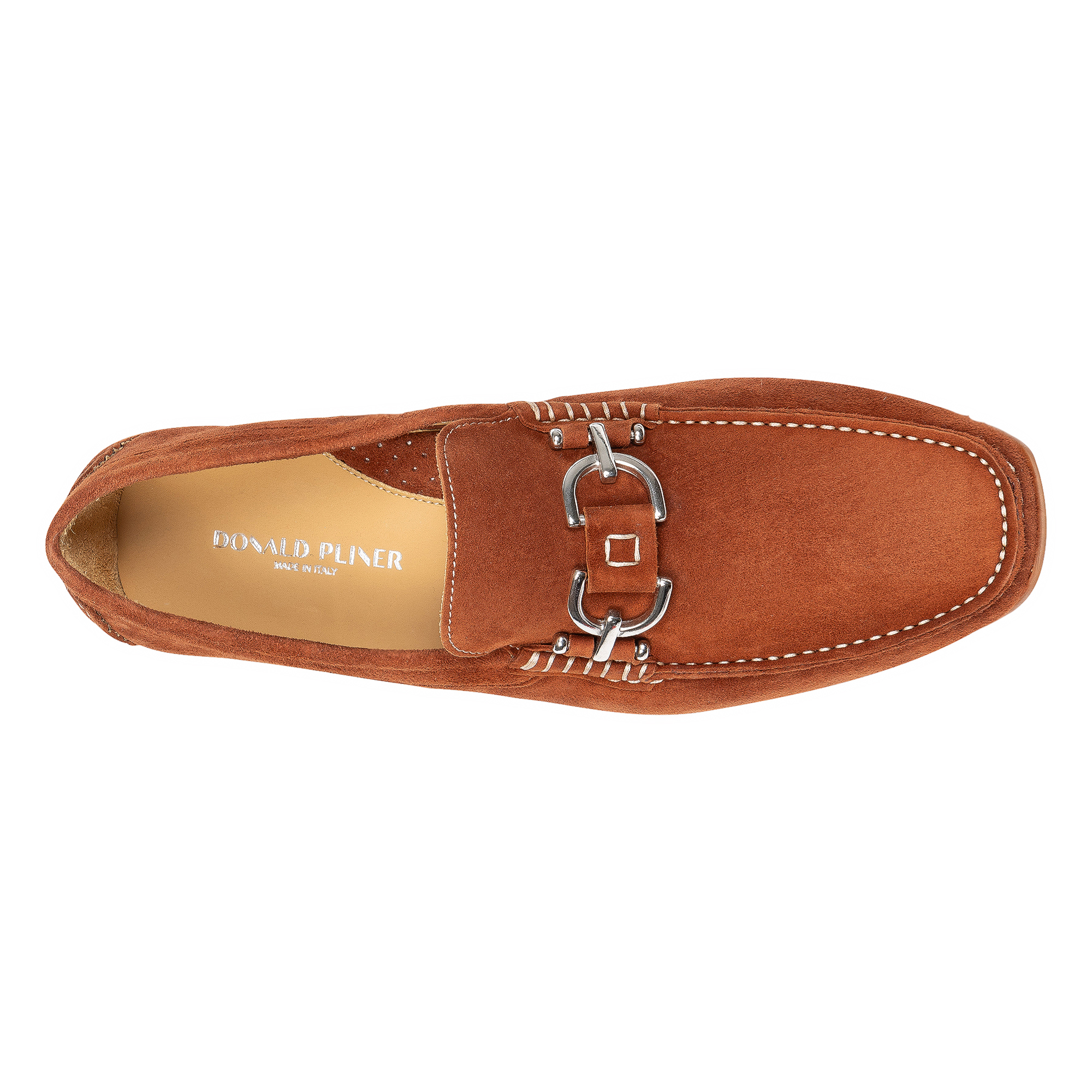 Donald Pliner Men's Dacio Metal-bit Suede Driving Loafers In Cognac Suede
