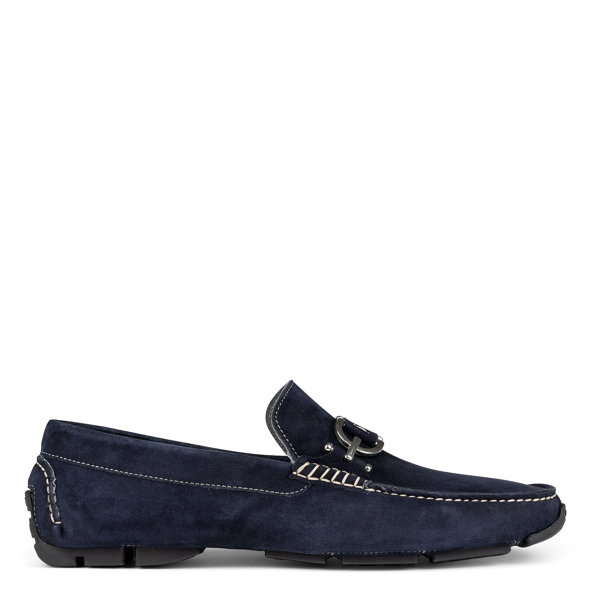 Donald Pliner Men's Dacio Metal-bit Suede Driving Loafers In Navy Suede