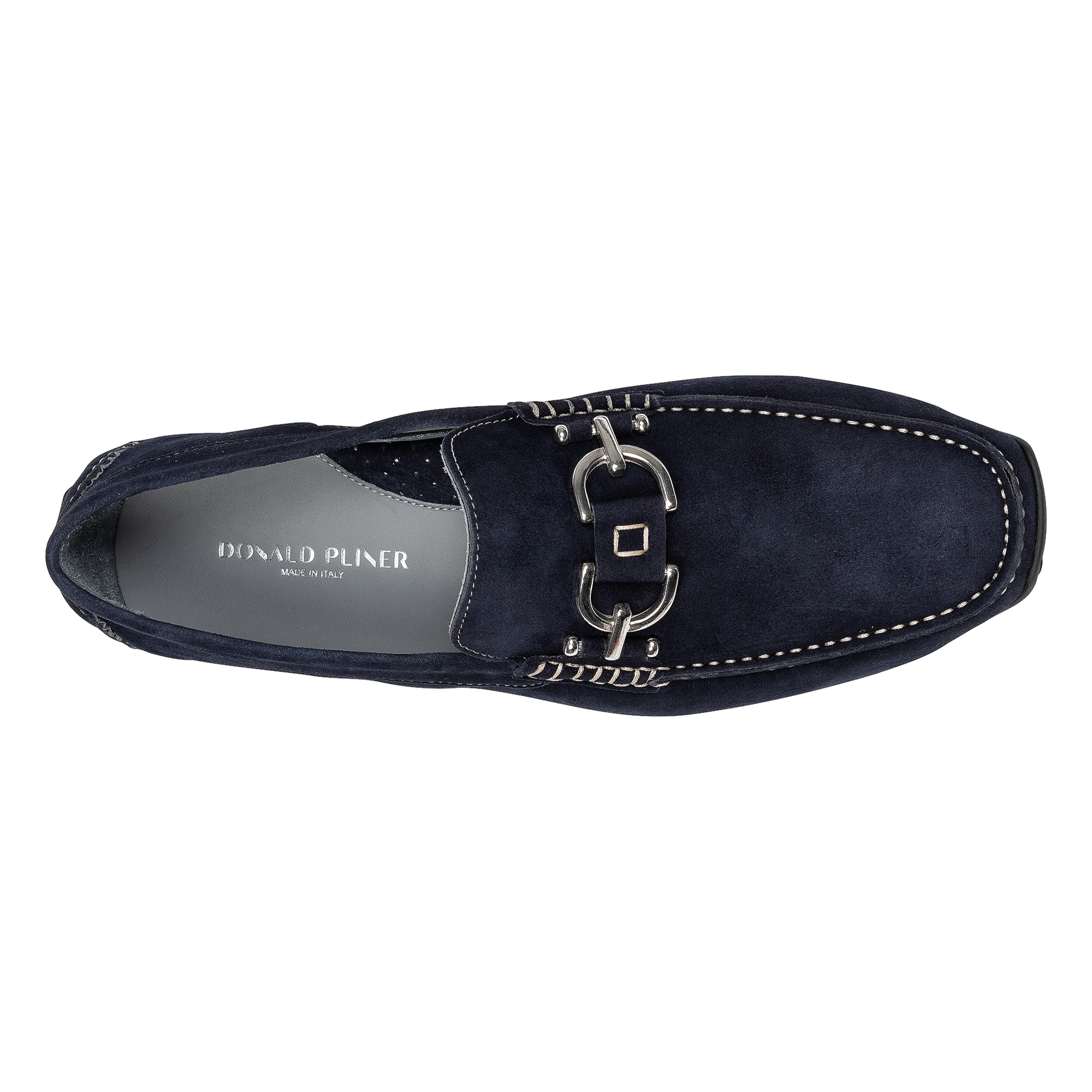 Donald Pliner Men's Dacio Metal-bit Suede Driving Loafers In Navy Suede