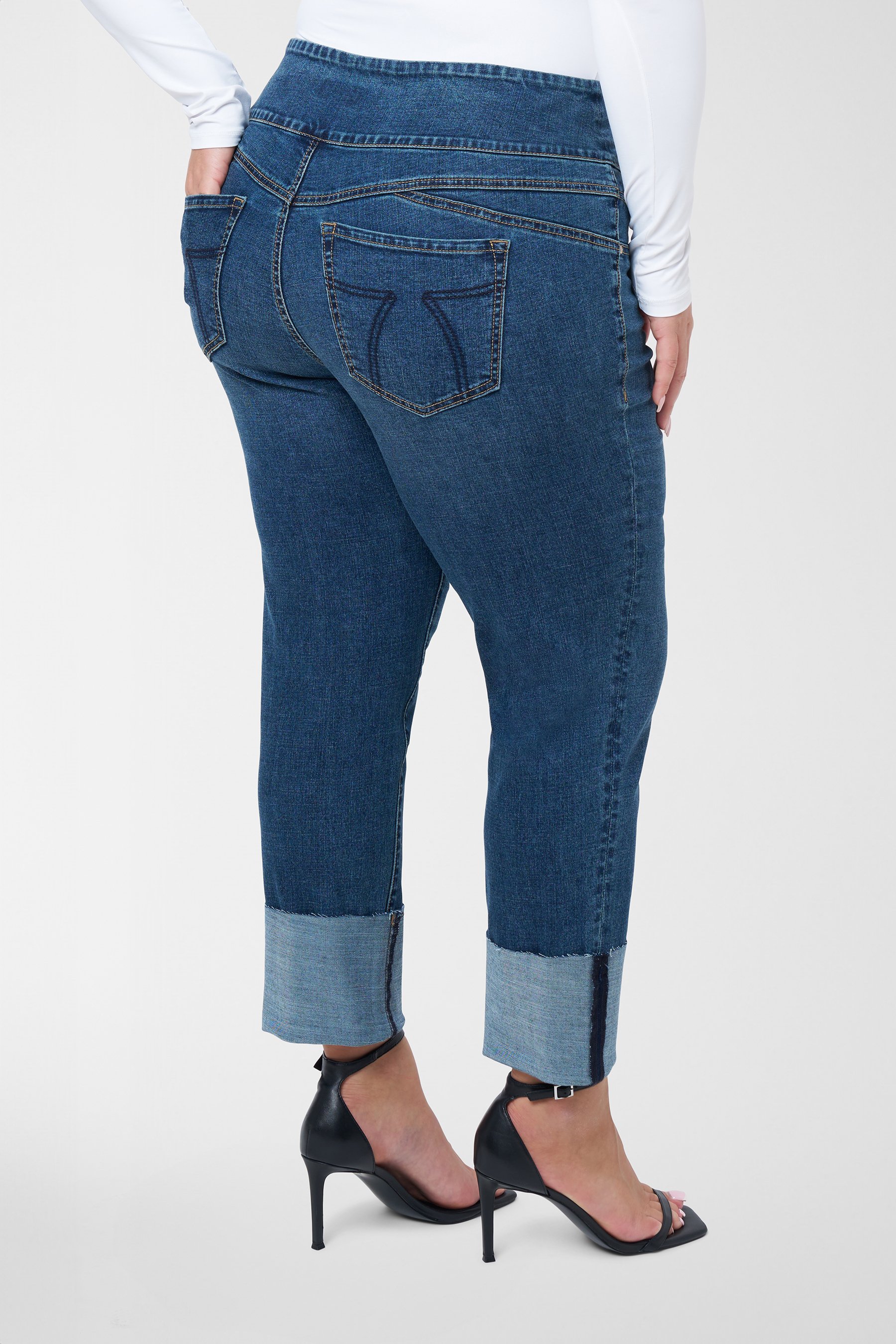 Pull On Tummy Toner High Cuff Jeans at Seven7 Jeans