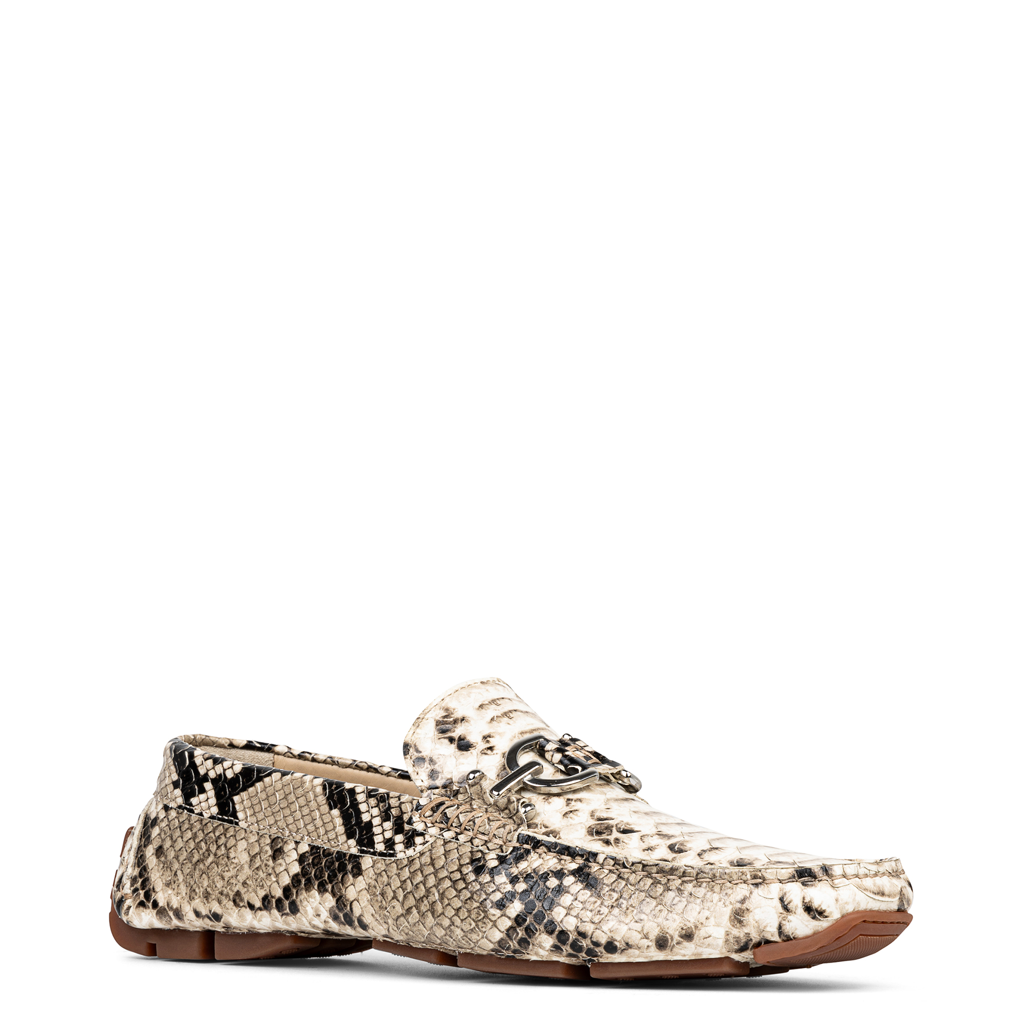 Donald Pliner Men Dacio Driver Sand Snake Print Casual In Sand Snake Print