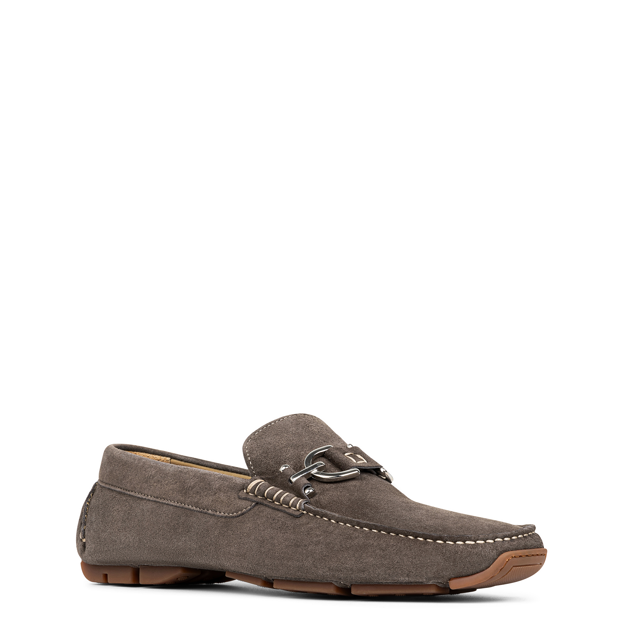 Donald Pliner Men's Dacio Metal-bit Suede Driving Loafers In Taupe Suede