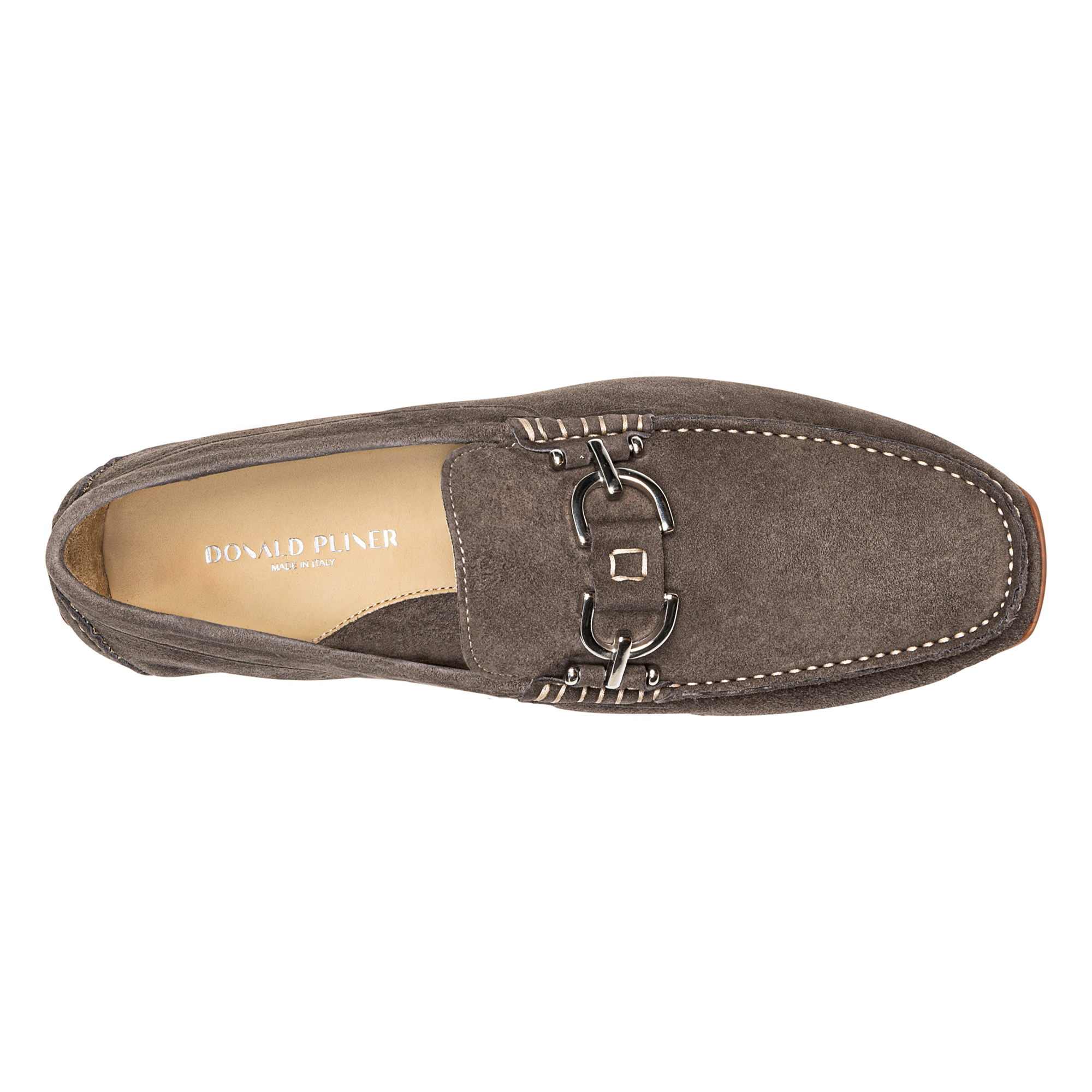 Donald Pliner Men's Dacio Metal-bit Suede Driving Loafers In Taupe Suede