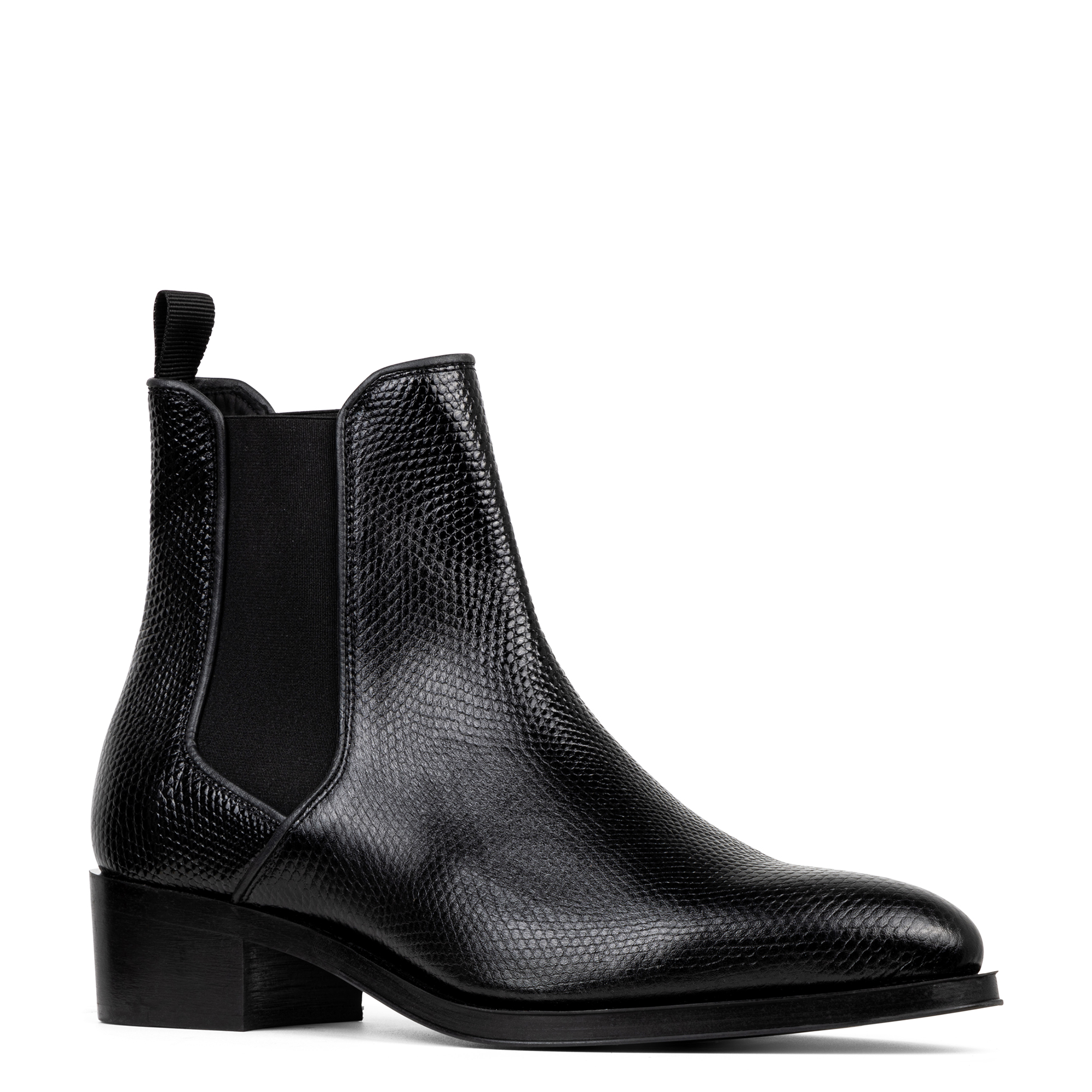 Donald Pliner Men Ashford Black Lizard Print Leather Boot In Black Lizard Print Leather