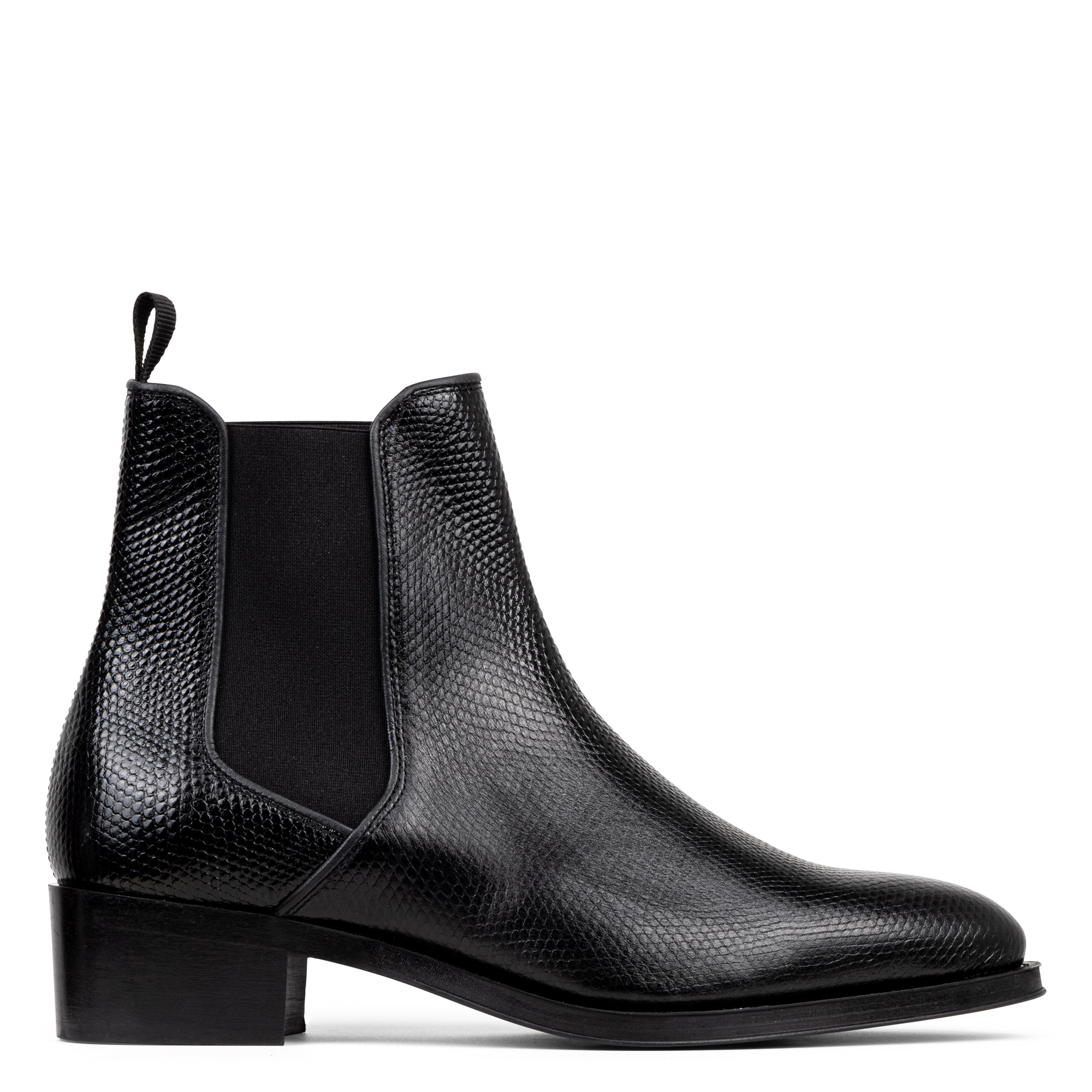 Donald Pliner Men Ashford Black Lizard Print Leather Boot In Black Lizard Print Leather