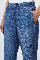 Denim Illusion Wide Leg Cotton Terry Sweatpant Jean at