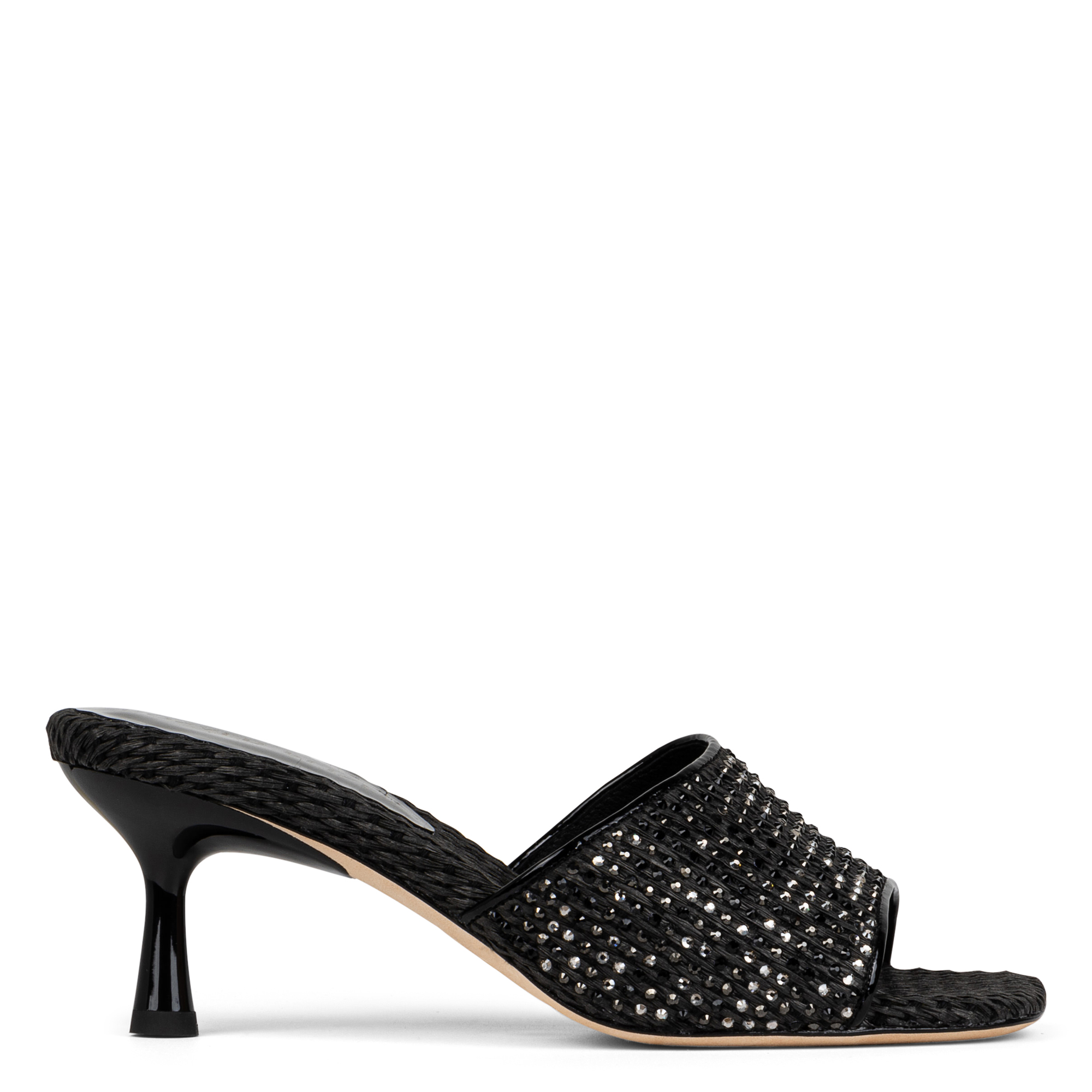 Donald Pliner Women RIKKI Black Embellished Dress, Heel, Sandal, SlipOn, Size: 5